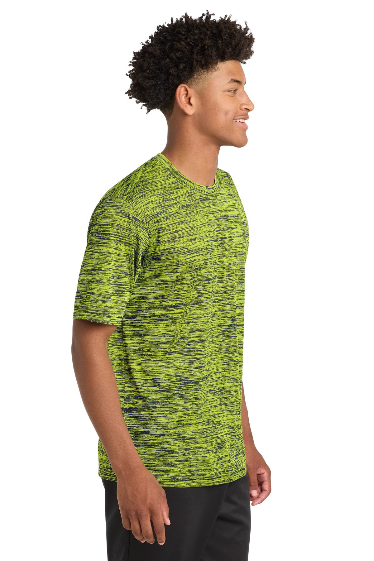 Lime Sh-T Ny E Sport-Tek PosiCharge Electric Heather Tee. ST390