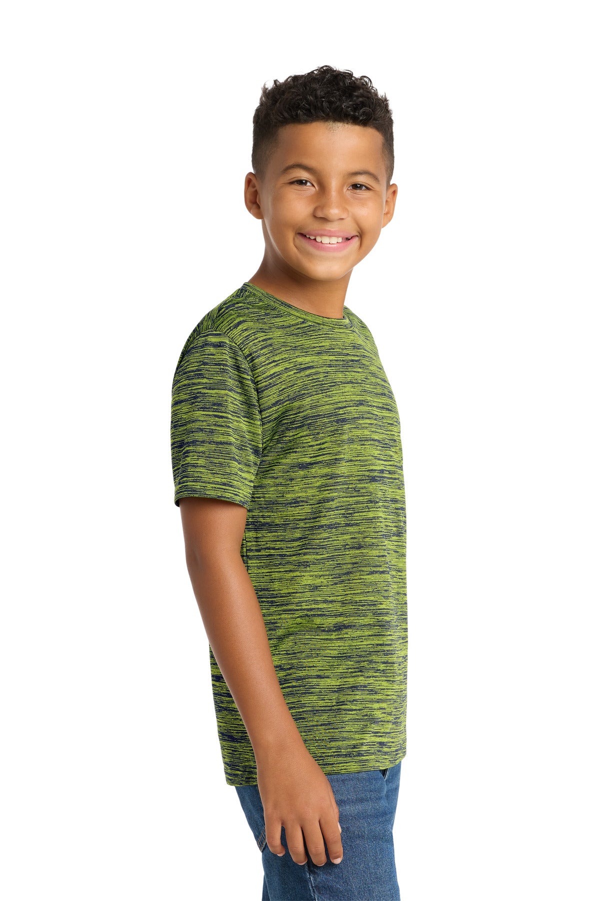 Lime Sh-T Ny E Sport-Tek Youth PosiCharge Electric Heather Tee. YST390