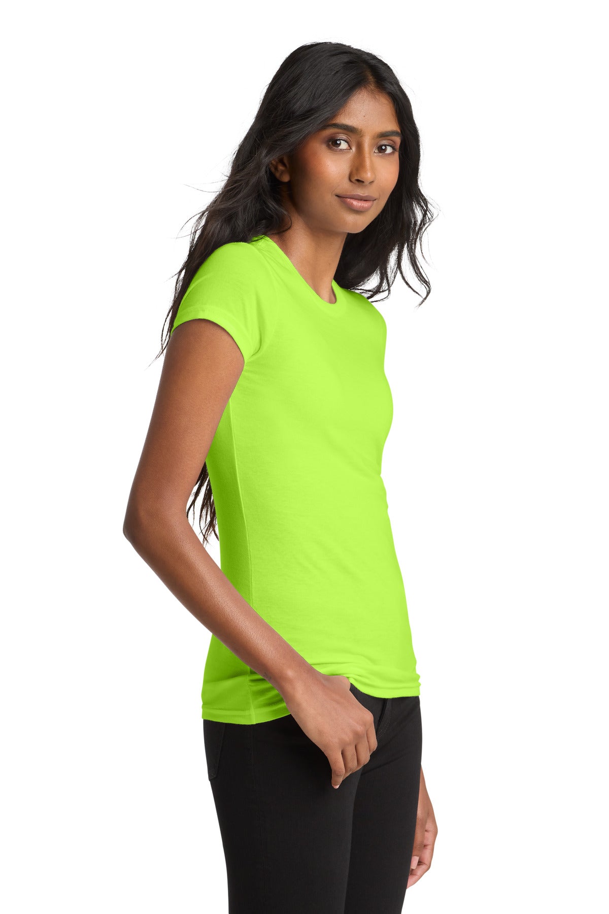 Lime Shock District Women's Fitted Very Important Tee . DT6001