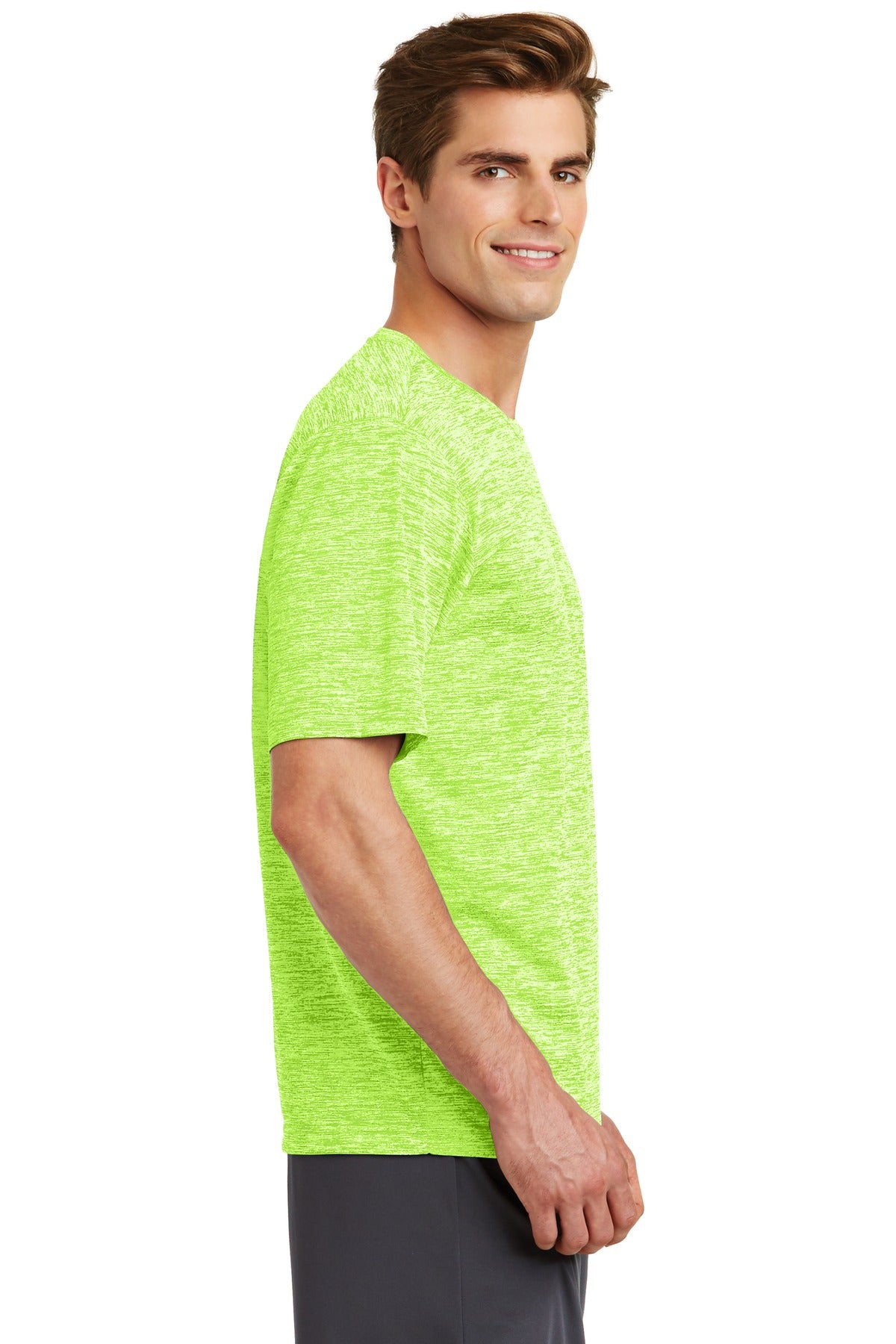 Lime Shock Ele Sport-Tek PosiCharge Electric Heather Tee. ST390