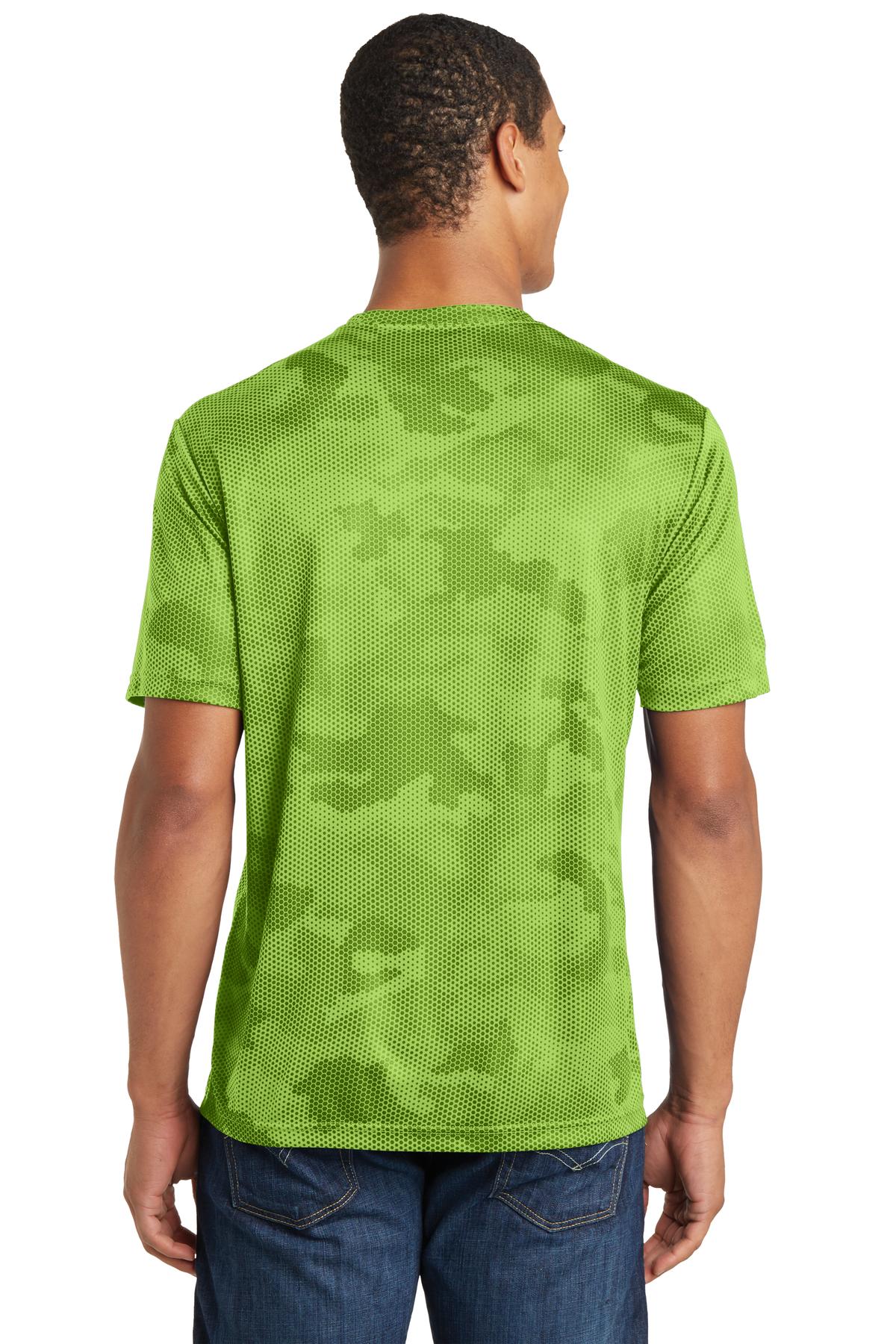 Lime Shock Sport-Tek CamoHex Tee. ST370
