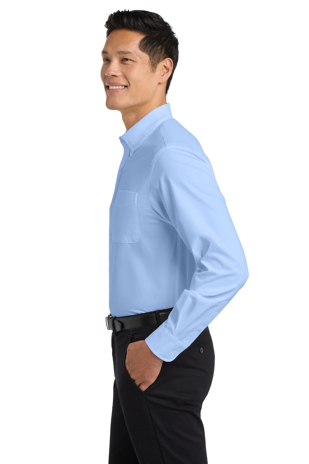 Lt Blue/Lt Stn Port Authority Extended Size Long Sleeve Easy Care Shirt S608ES