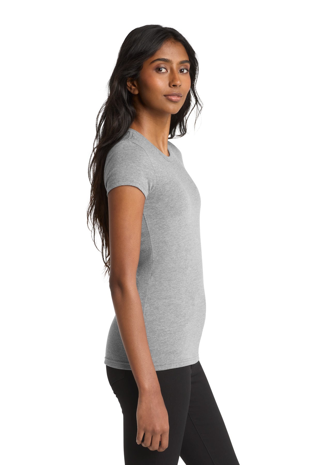 Lt Hthr Grey District Women's Fitted Very Important Tee . DT6001