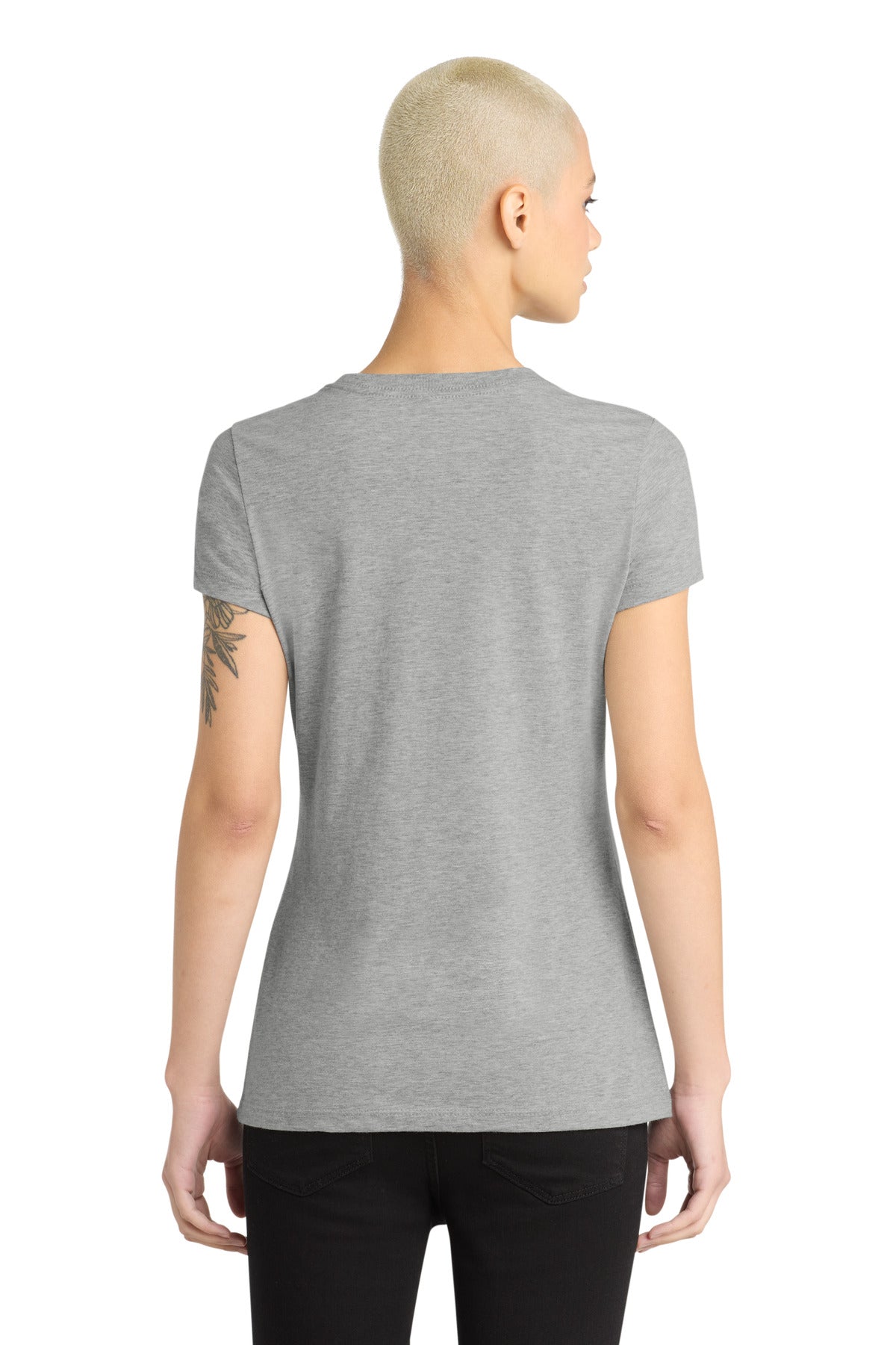 Lt Hthr Grey District Women's Perfect Blend CVC Tee. DM108L