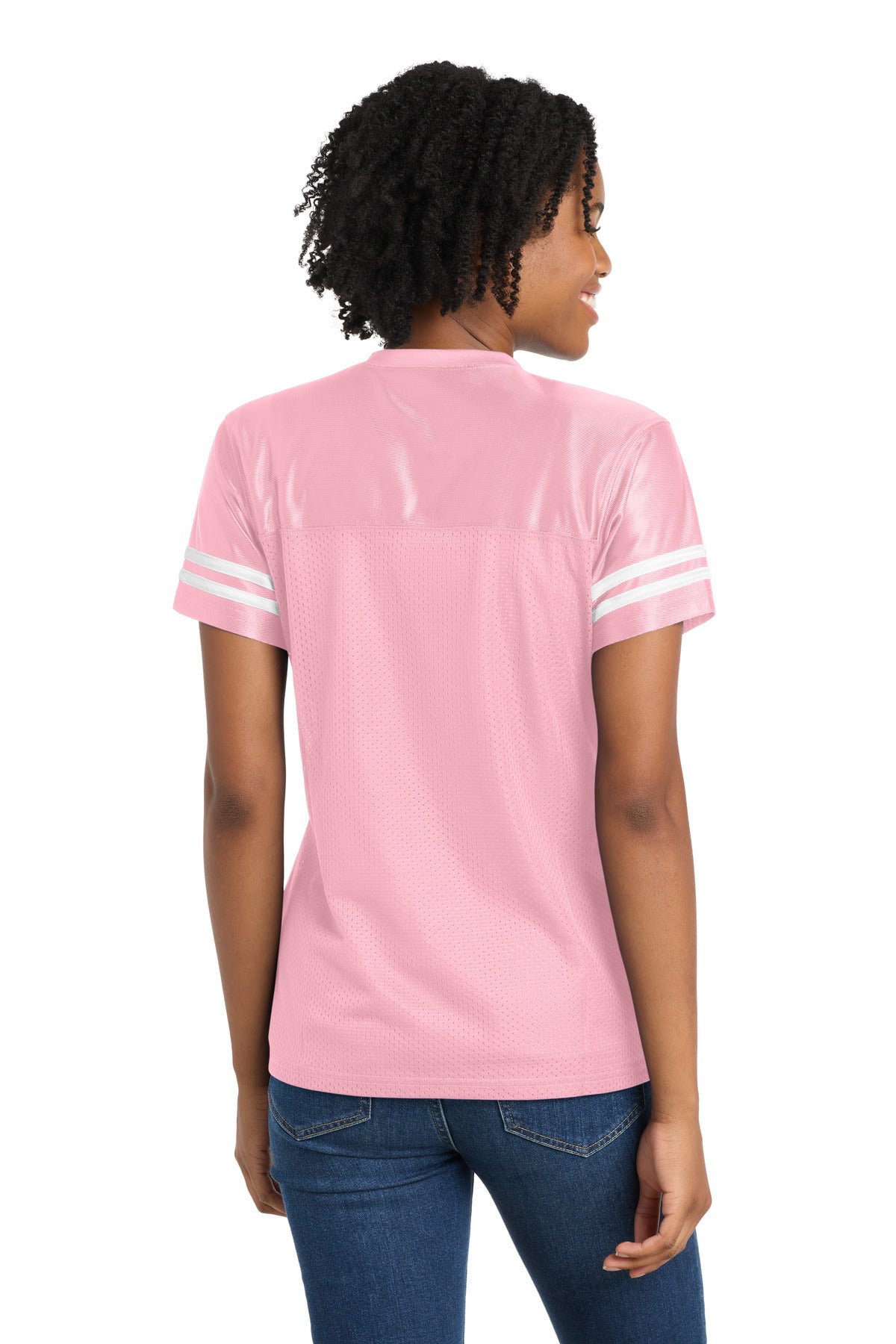 Lt Pink/White Sport-Tek Women's PosiCharge Replica Jersey. LST307