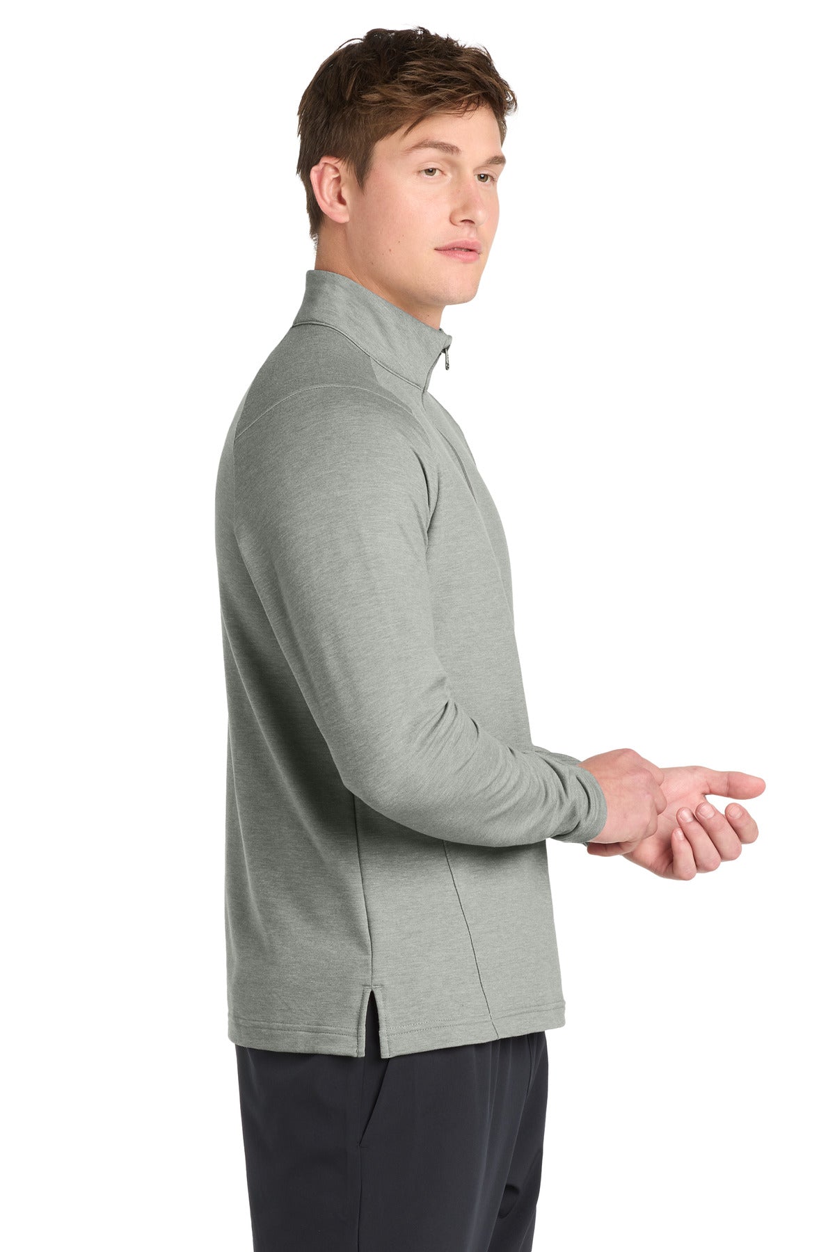 LtGreyHt Sport-Tek Sport-Wick Flex Fleece 1/4-Zip. ST561