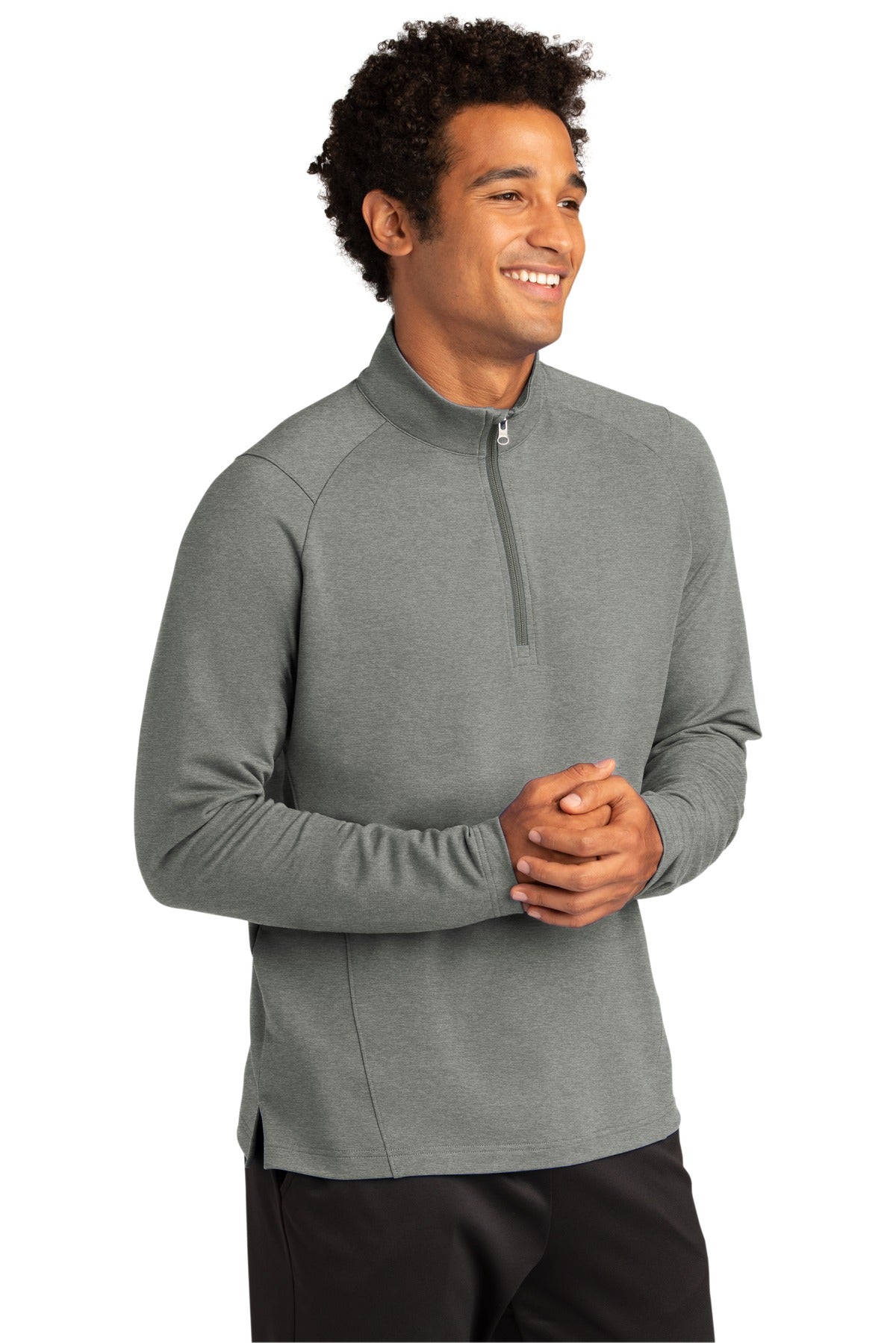 LtGreyHt Sport-Tek Sport-Wick Flex Fleece 1/4-Zip. ST561