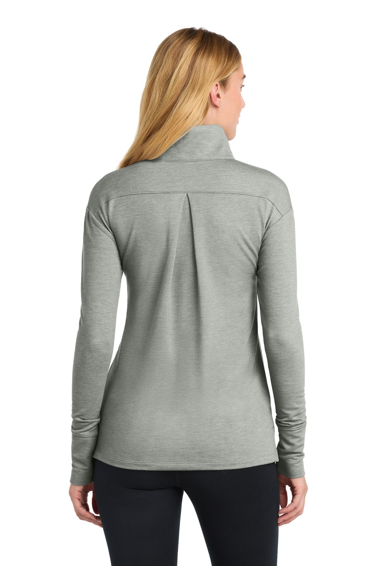 LtGreyHt Sport-Tek Women's Sport-Wick Flex Fleece 1/4-Zip. LST561