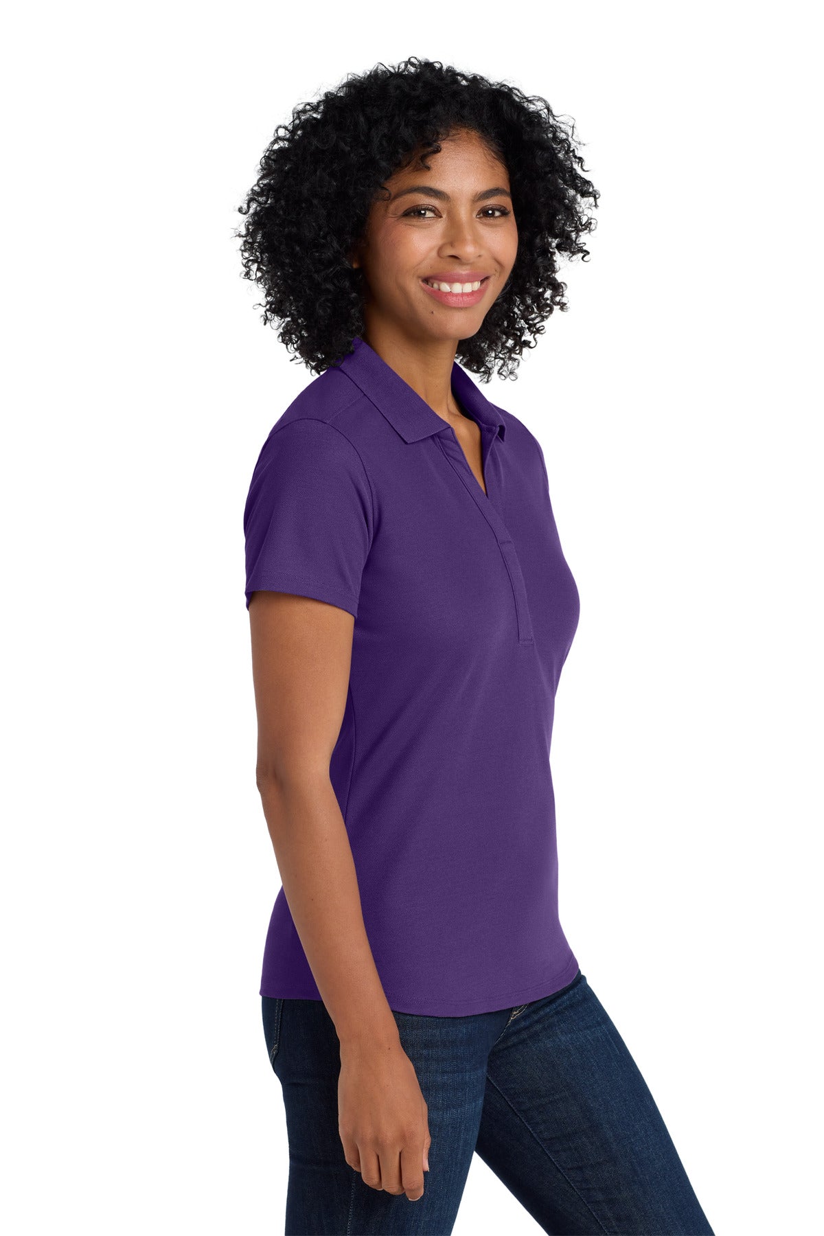 Majestic Purp Port Authority Women's EZPerformance Pique Polo. LK600