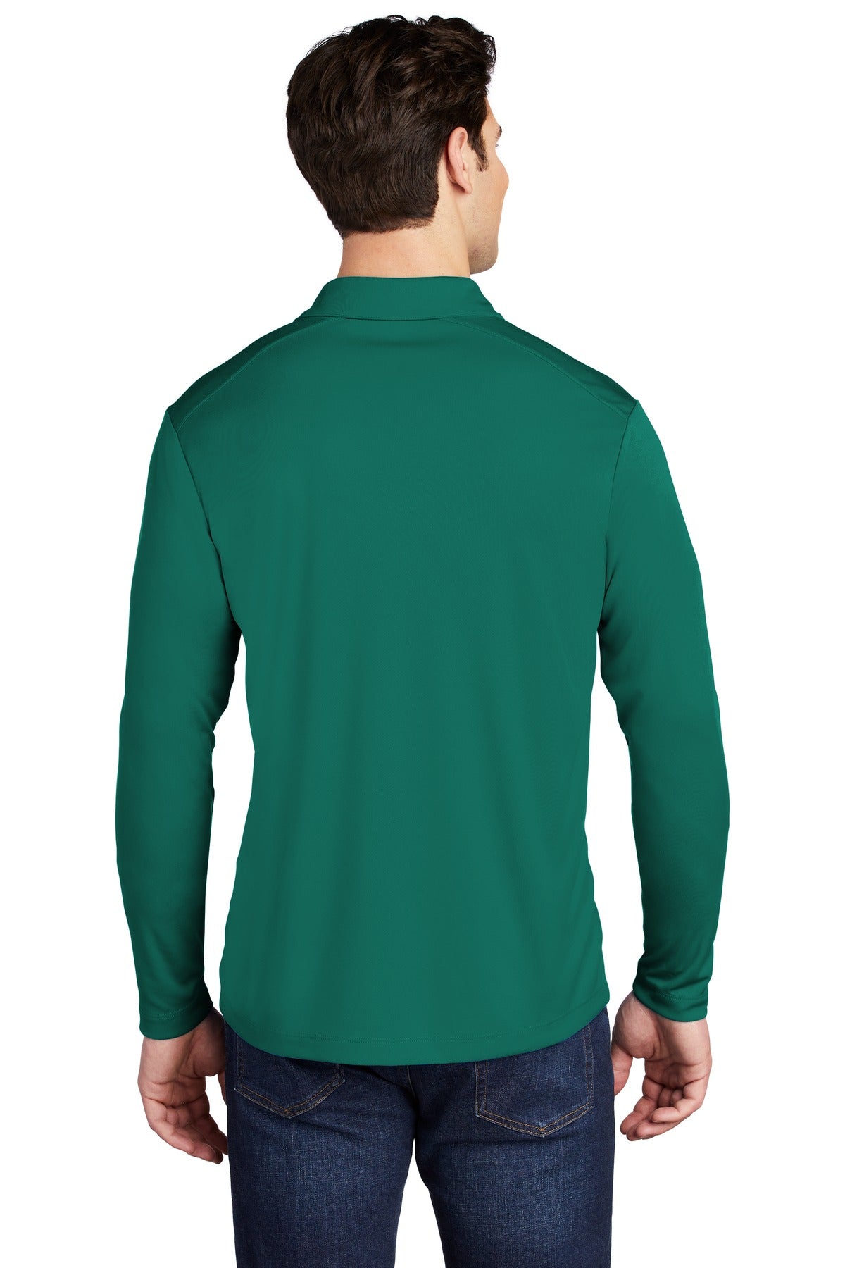 Marine Green Sport-Tek Posi-UV Pro Long Sleeve Polo. ST520LS