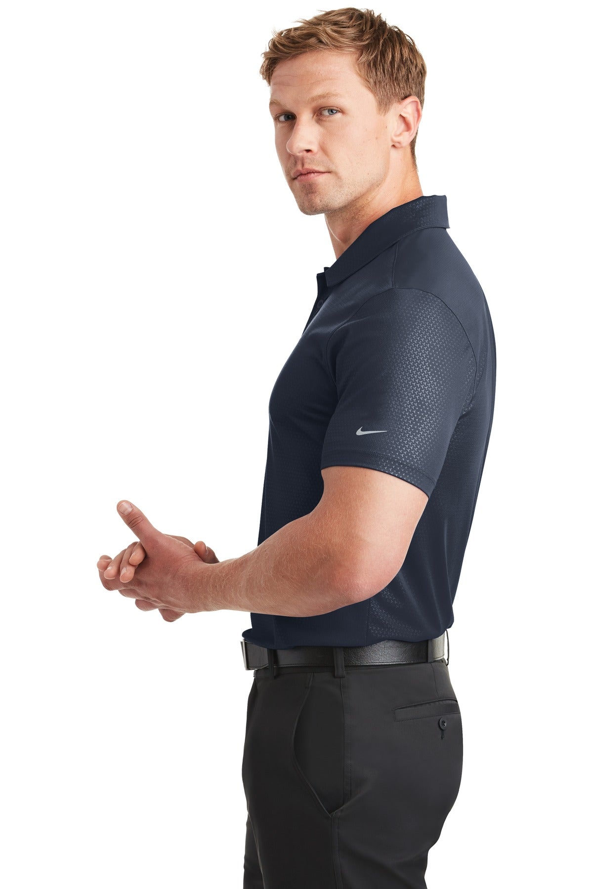 Marine Nike Dri-FIT Embossed Tri-Blade Polo. 838964