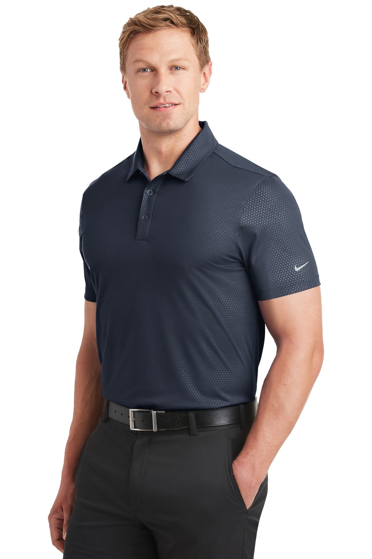 Marine Nike Dri-FIT Embossed Tri-Blade Polo. 838964