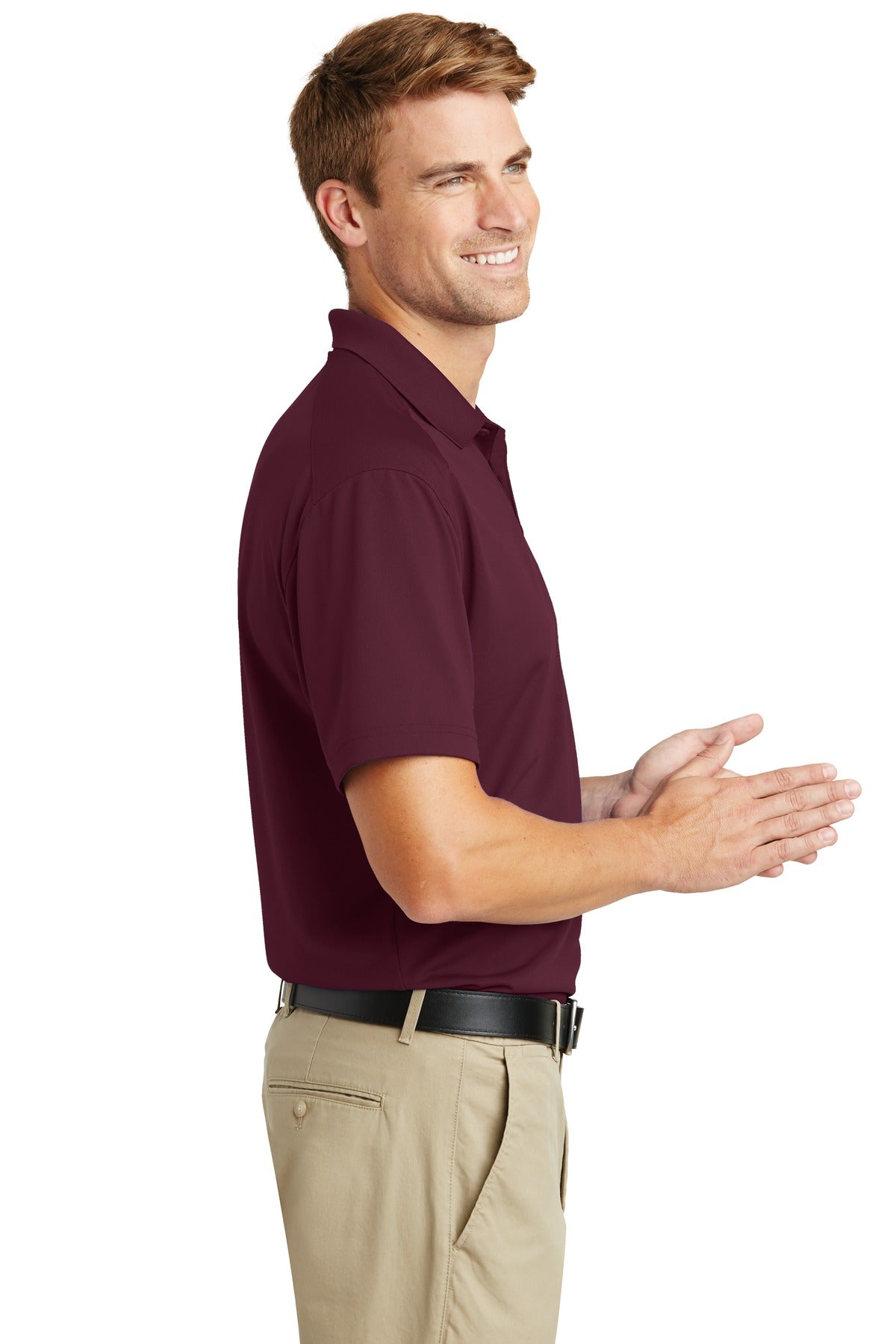 Maroon CornerStone Select Lightweight Snag-Proof Polo. CS418