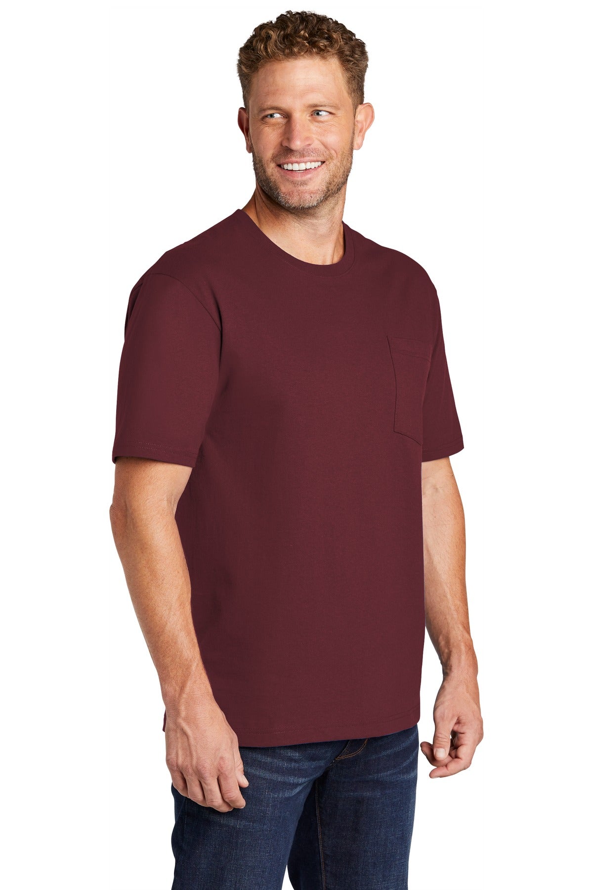 Maroon CornerStone Workwear Pocket Tee CS430