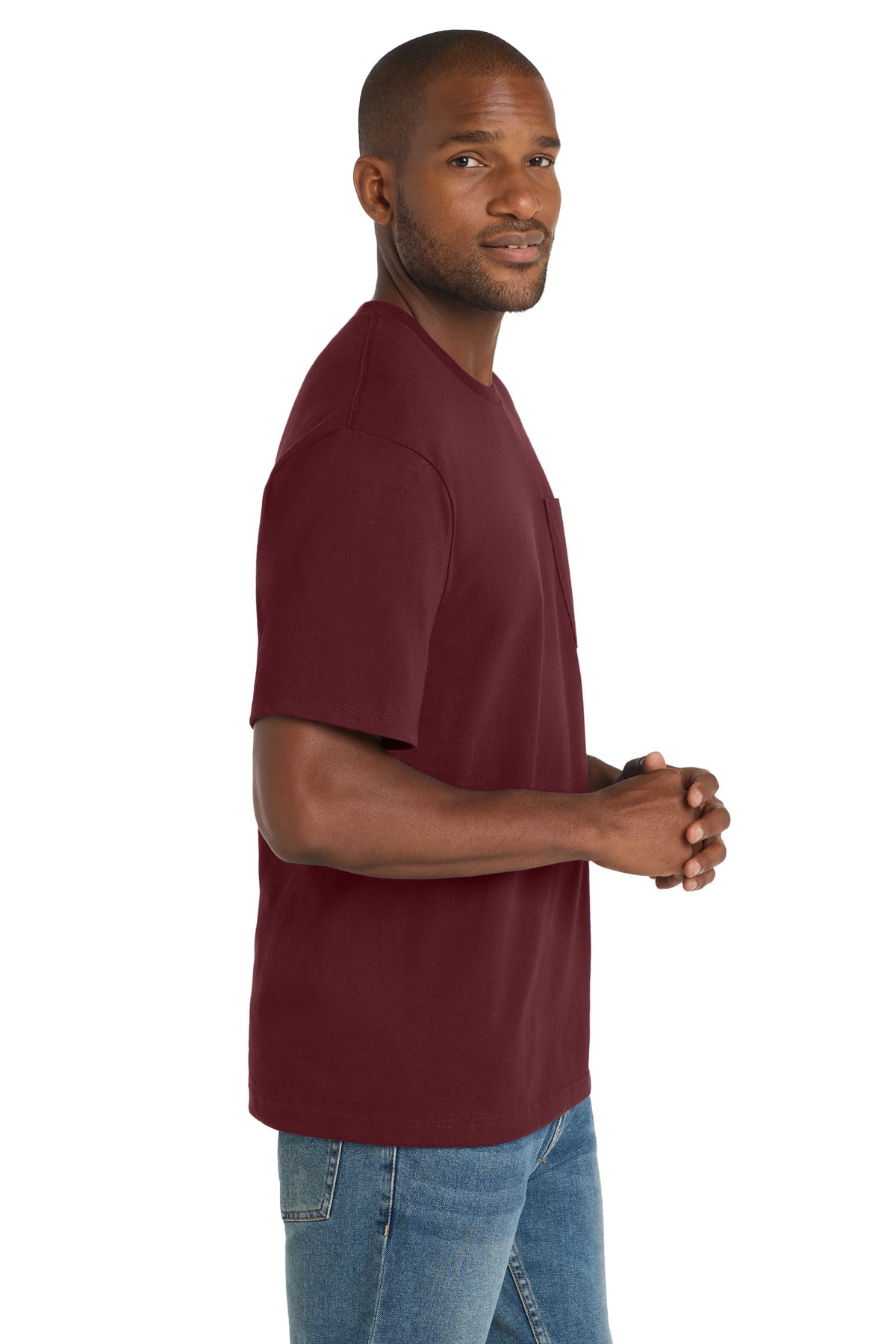 Maroon CornerStone Workwear Pocket Tee CS430