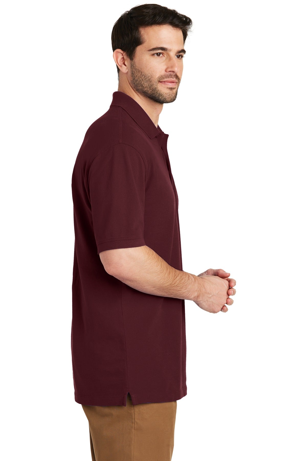 Maroon Port Authority EZCotton Polo. K8000