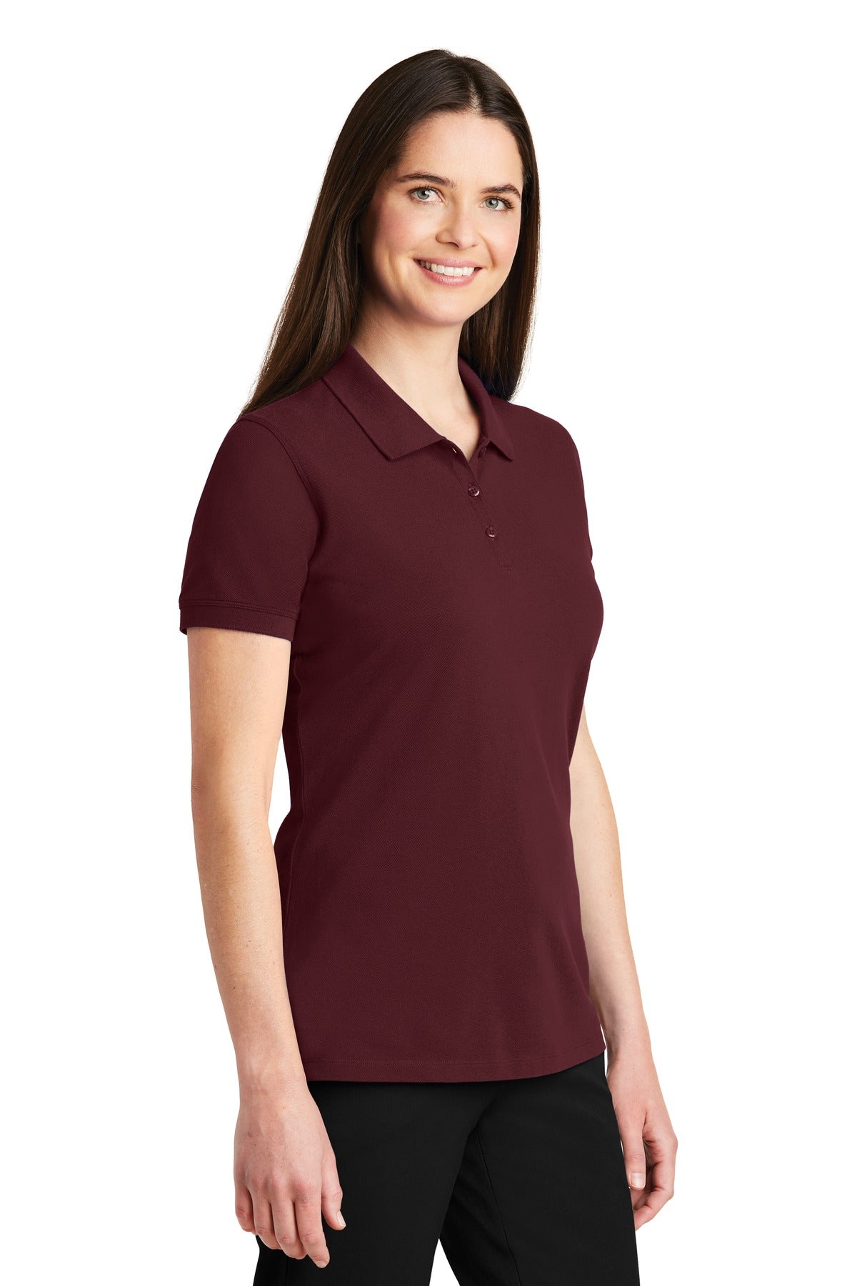 Maroon Port Authority Women's EZCotton Polo. LK8000