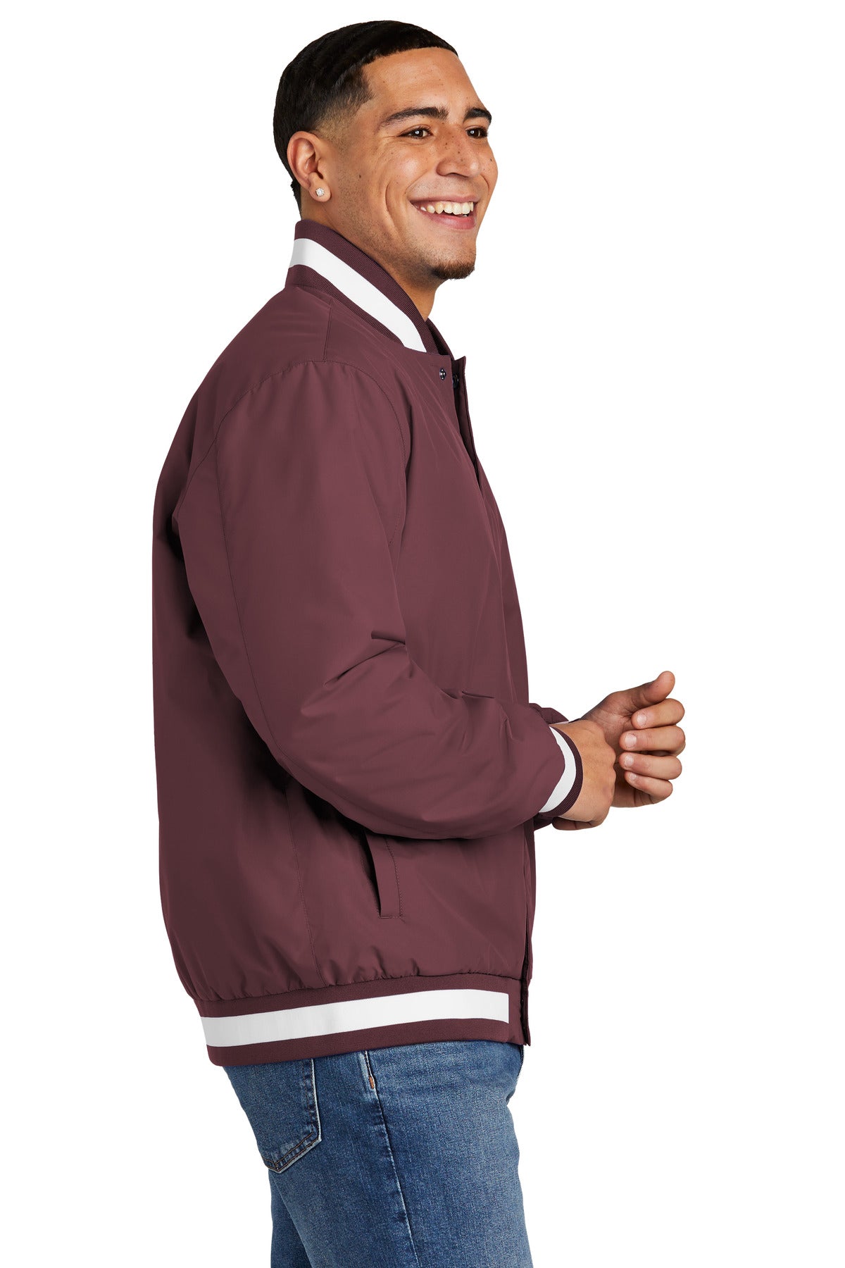 Maroon Sport-Tek Insulated Varsity Jacket JST58