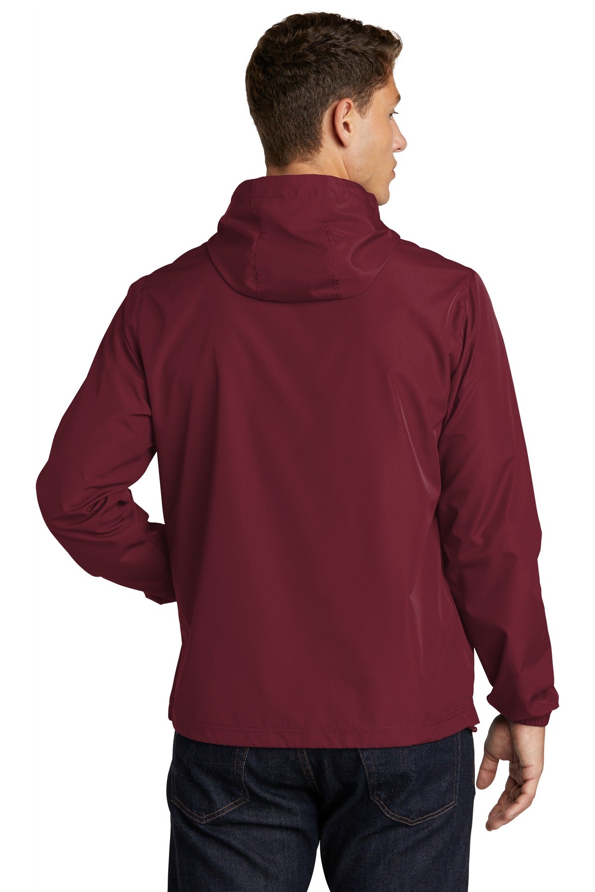 Maroon Sport-Tek Packable Anorak. JST66