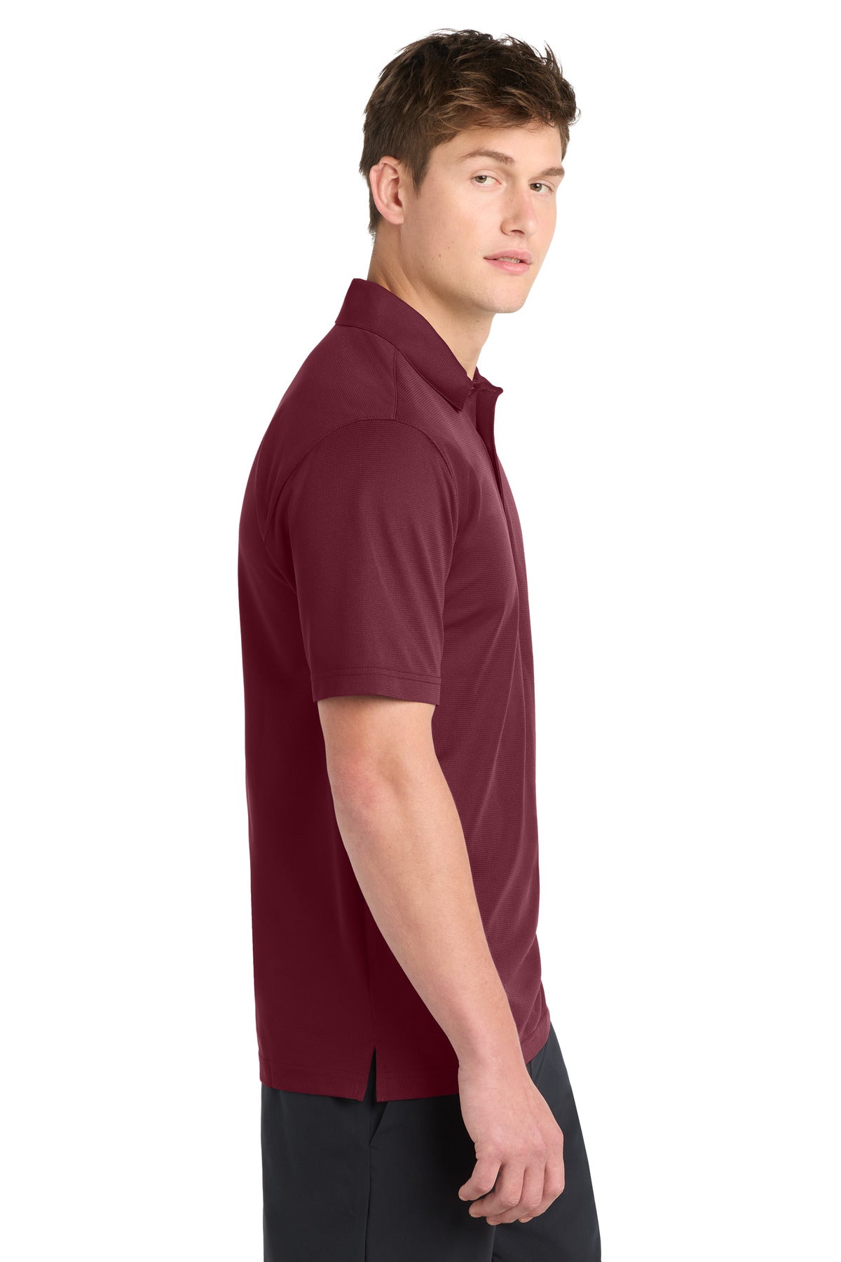 Maroon Sport-Tek PosiCharge Active Textured Polo. ST690