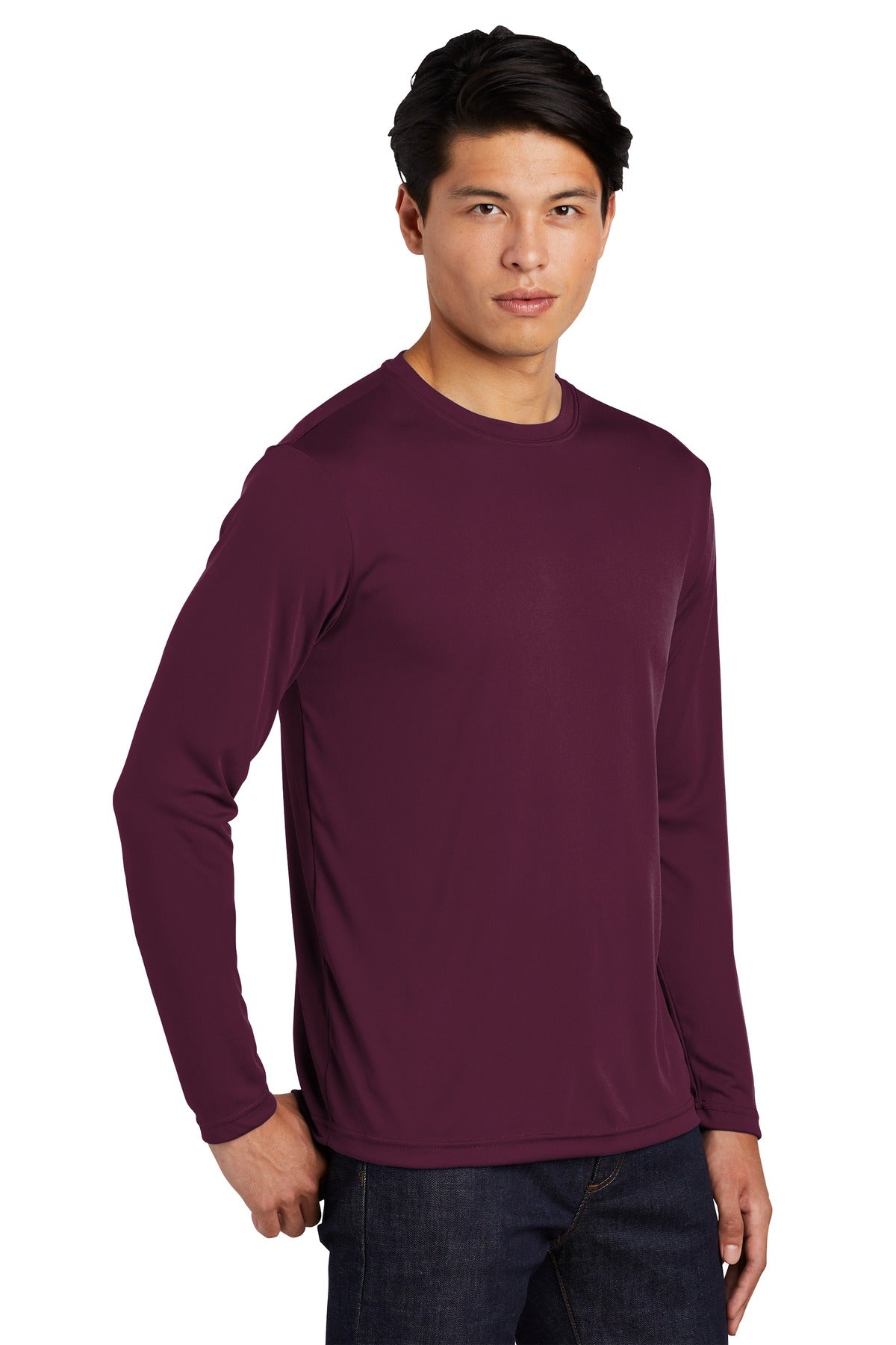 Maroon Sport-Tek Tall Long Sleeve PosiCharge Competitor Tee. TST350LS