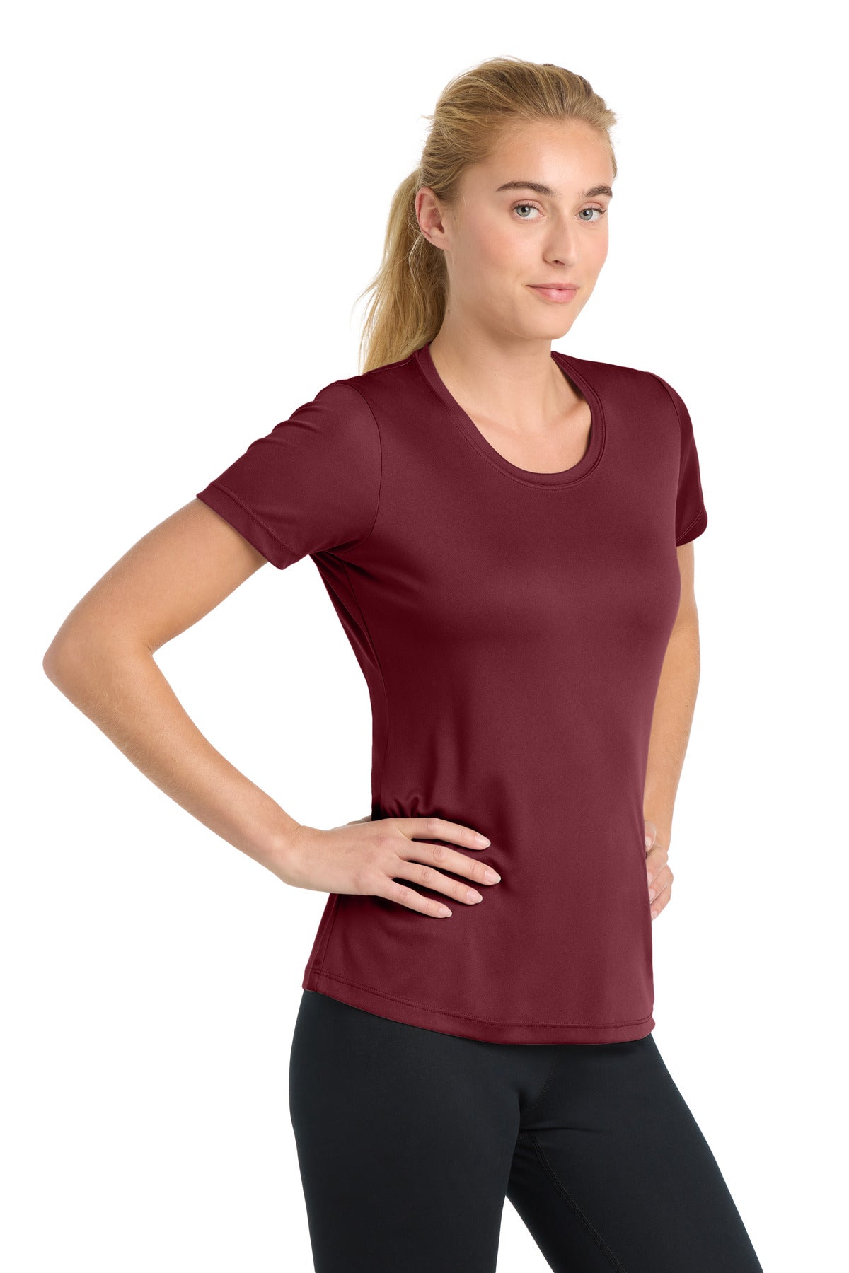 Maroon Sport-Tek Women's PosiCharge Competitor Tee. LST350