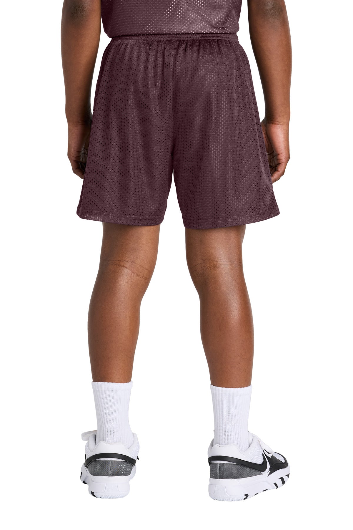 Maroon Sport-Tek Youth PosiCharge Mesh 5" Short YST5100