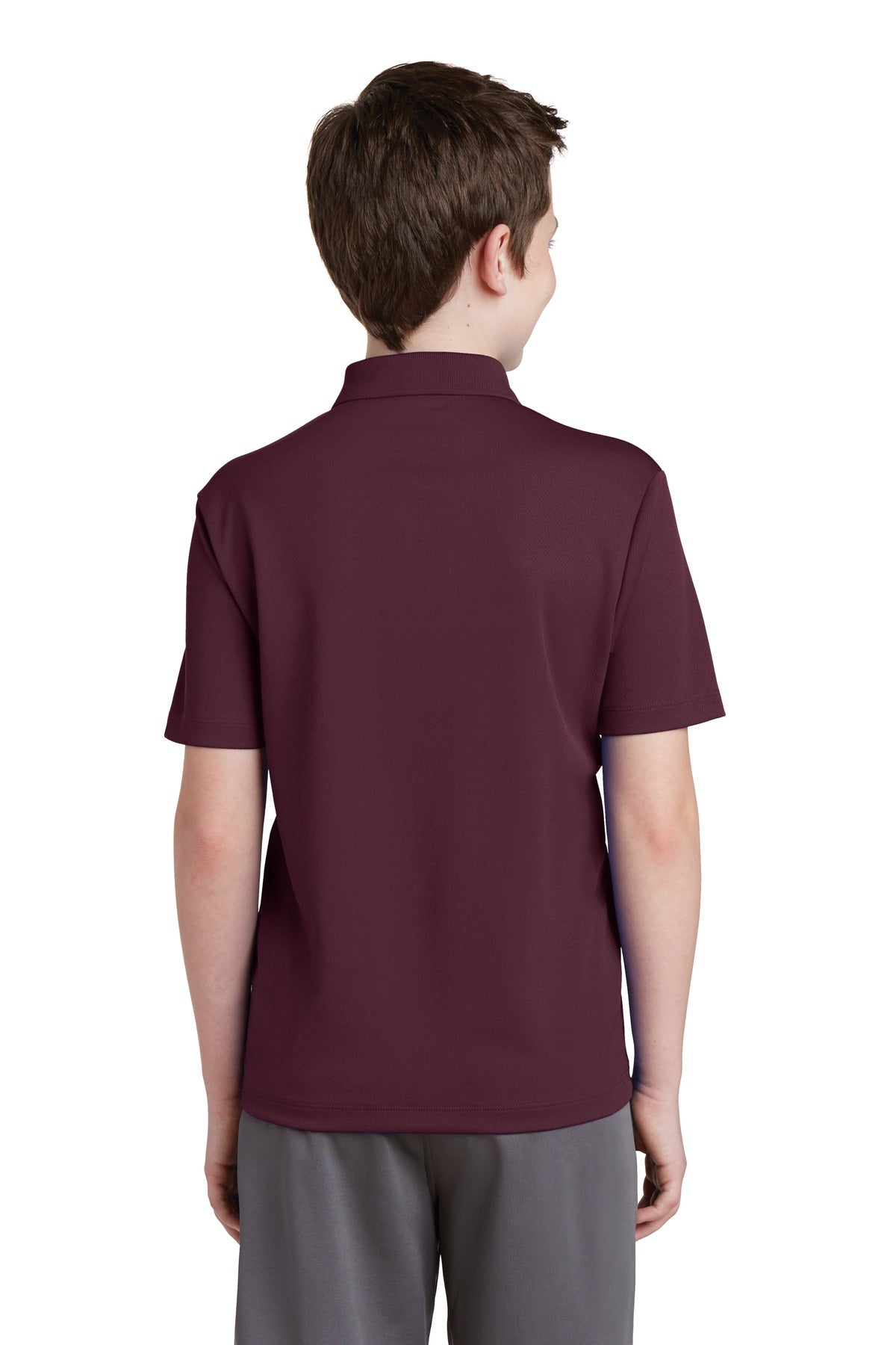 Maroon Sport-Tek Youth PosiCharge RacerMesh Polo. YST640