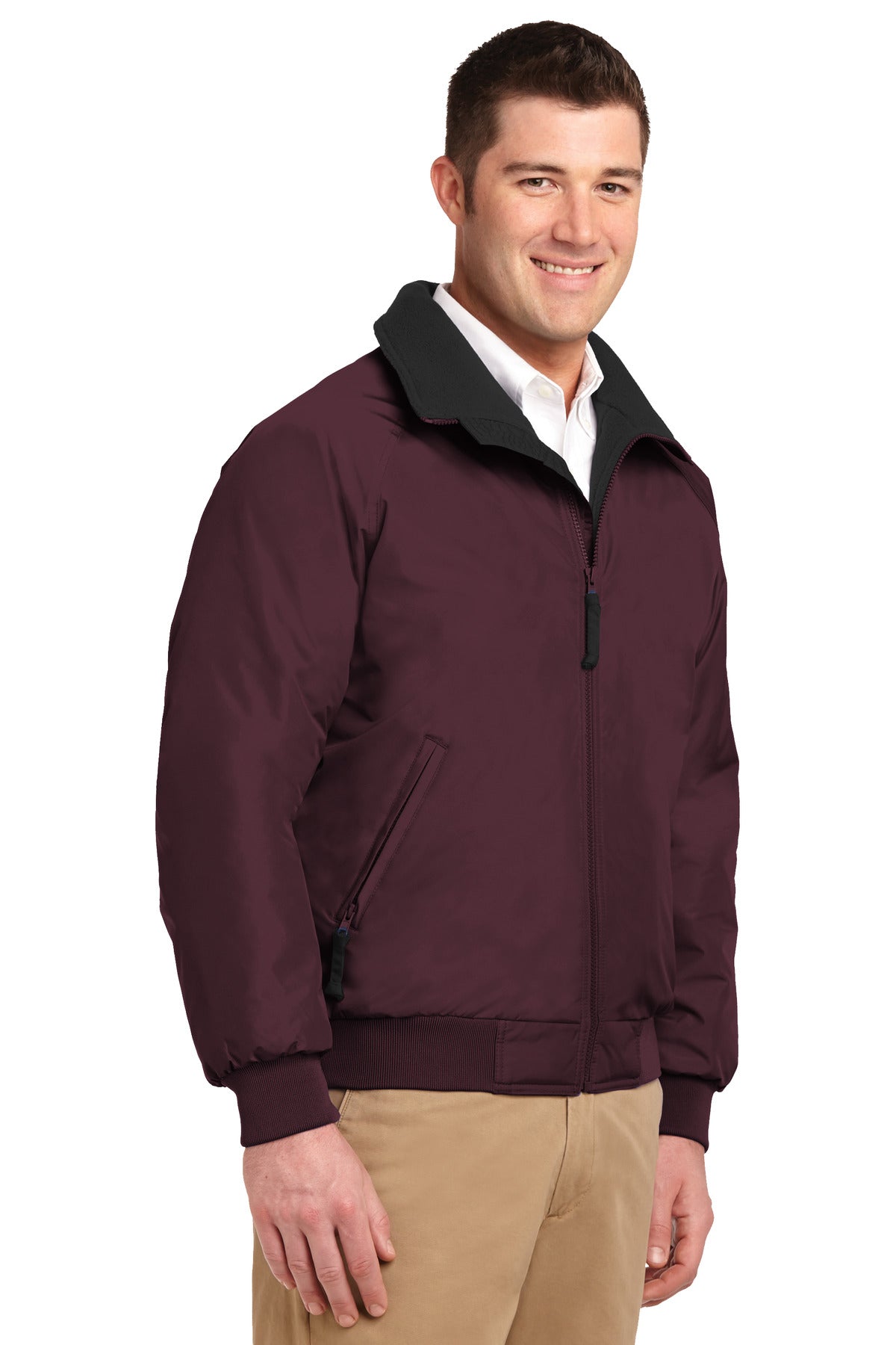 Maroon/Black Port Authority Challenger Jacket. J754