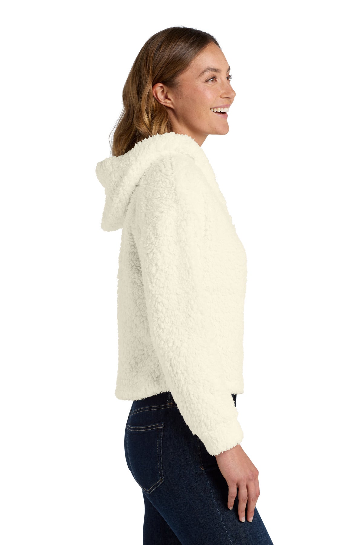 Marshmallow Port Authority Women's Cozy Fleece Hoodie. L132