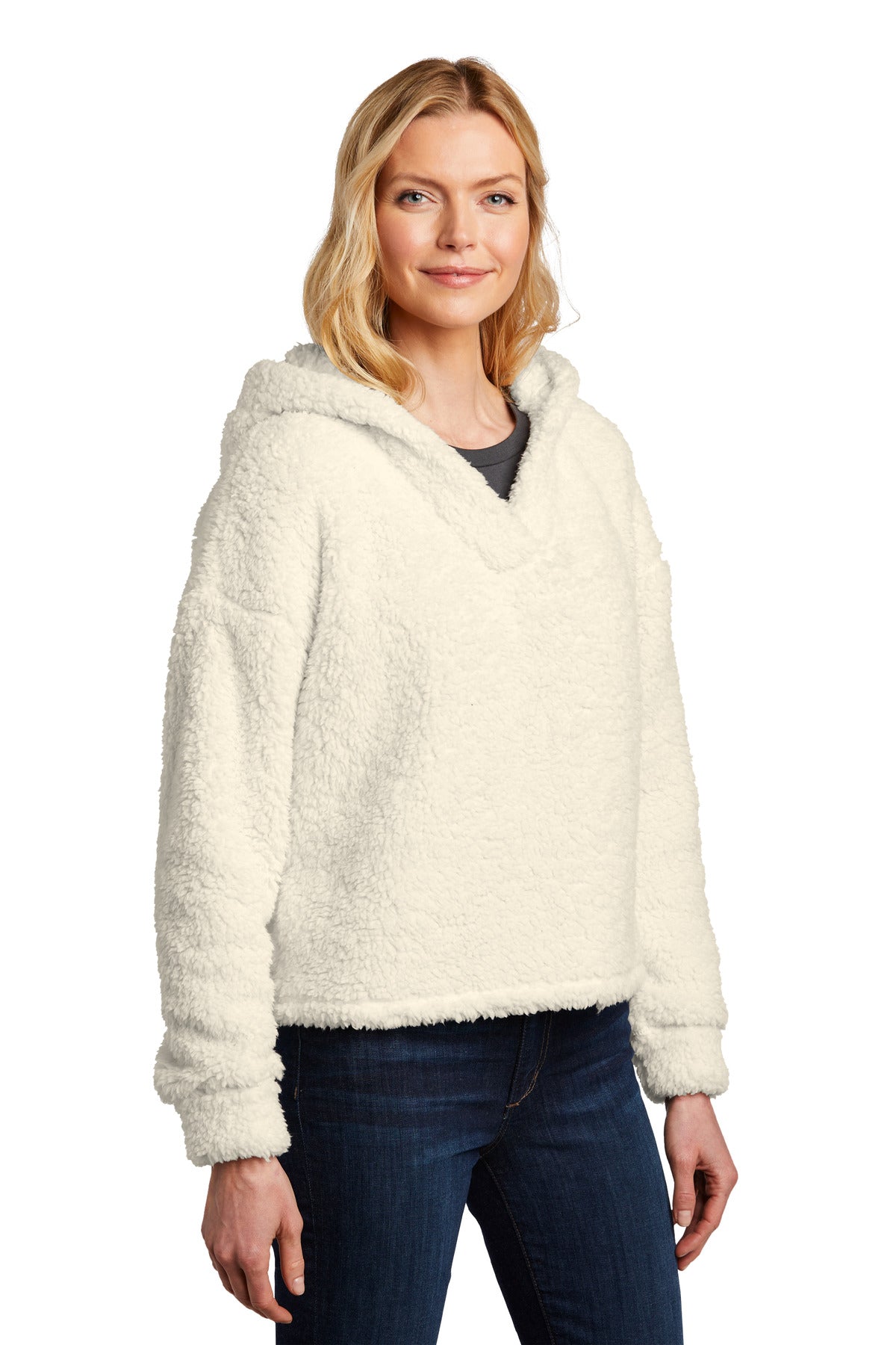 Marshmallow Port Authority Women's Cozy Fleece Hoodie. L132