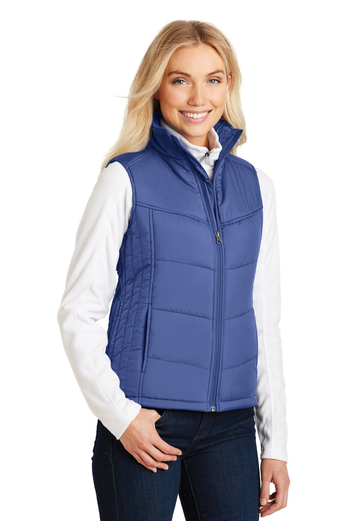 Medit Blue Port Authority Women's Puffy Vest. L709