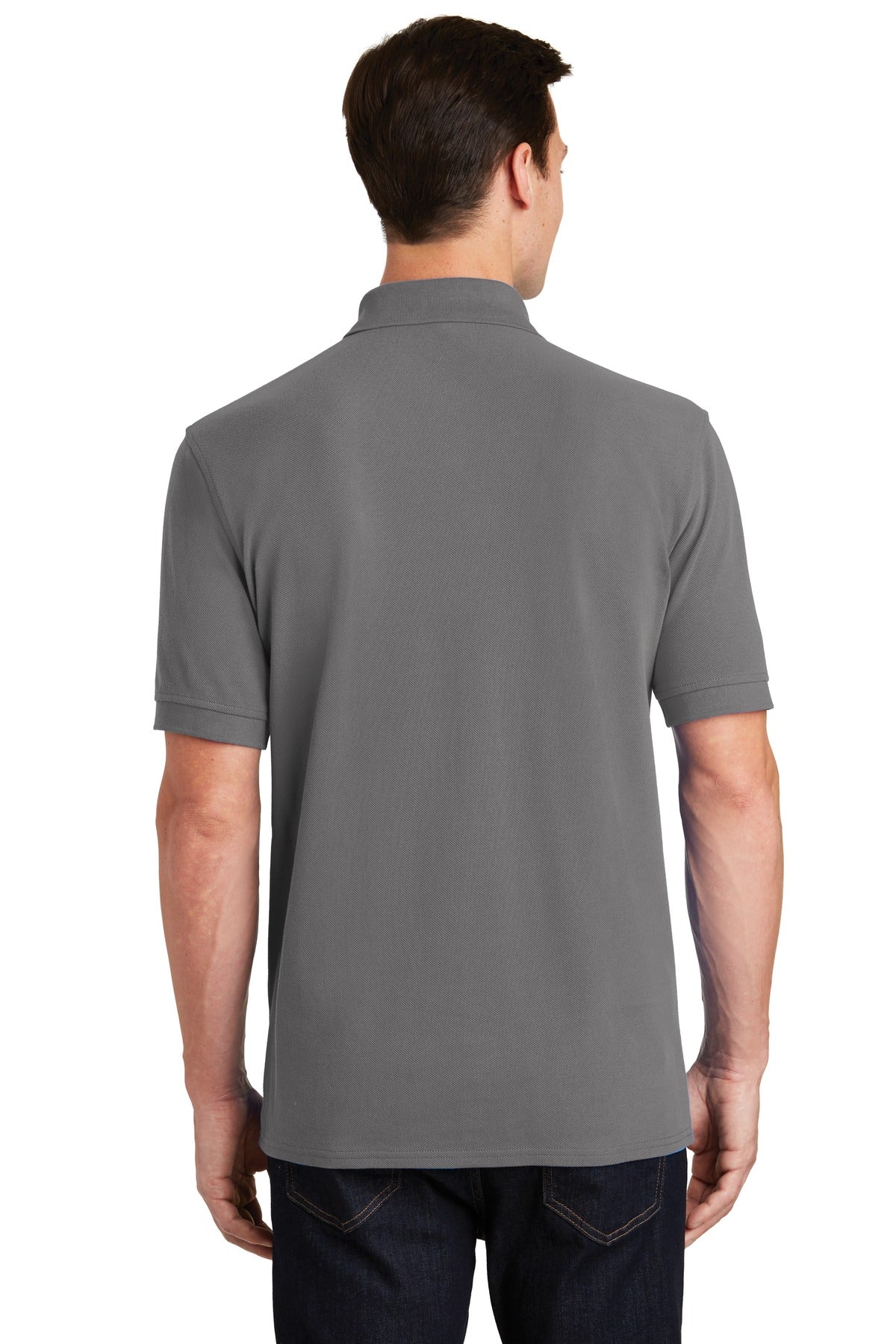 Medium Grey Port & Company Combed Ring Spun Pique Polo. KP1500