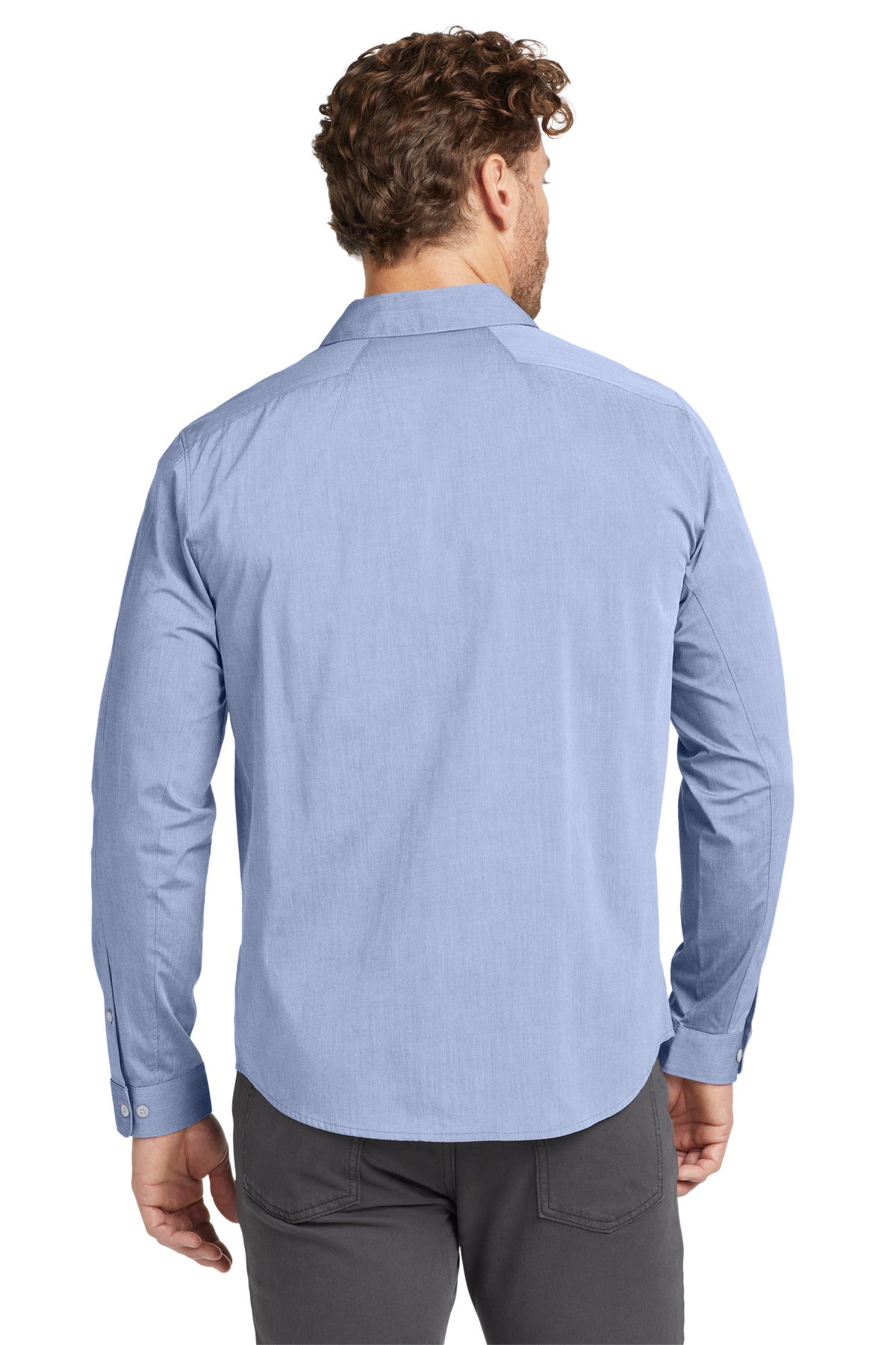 Metal Blue Hth OGIO Commuter Woven Shirt. OG1002