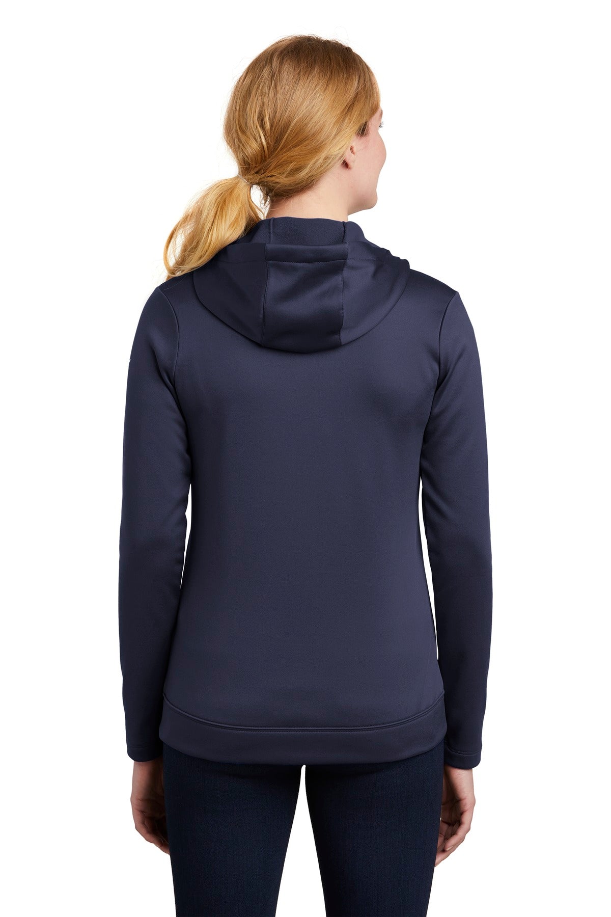 Midnight Navy Nike Women's Therma-FIT Full-Zip Fleece Hoodie. NKAH6264