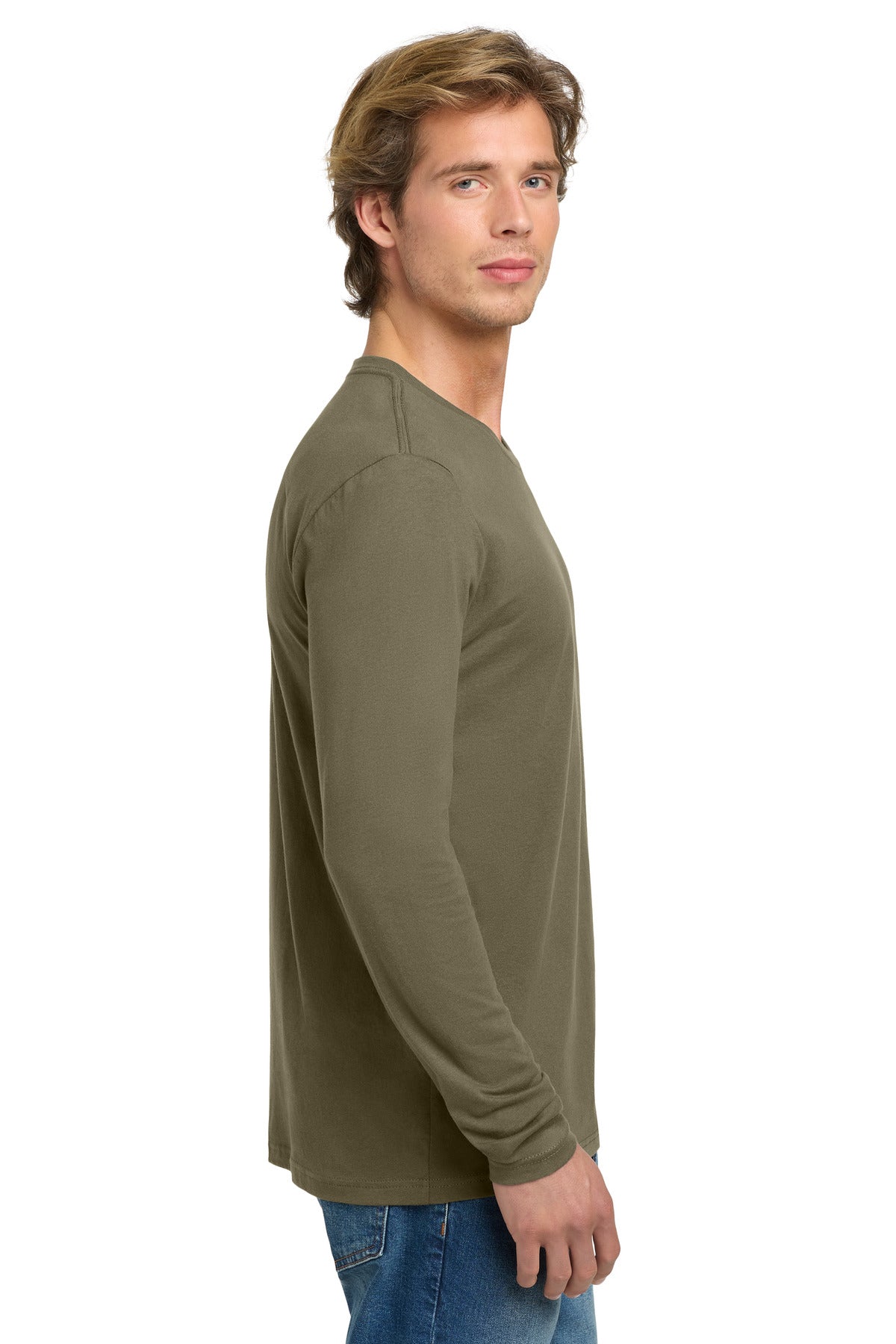 MilGreen Next Level Apparel Cotton Long Sleeve Tee. NL3601