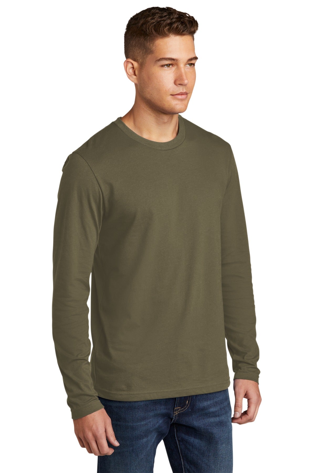 MilGreen Next Level Apparel Cotton Long Sleeve Tee. NL3601