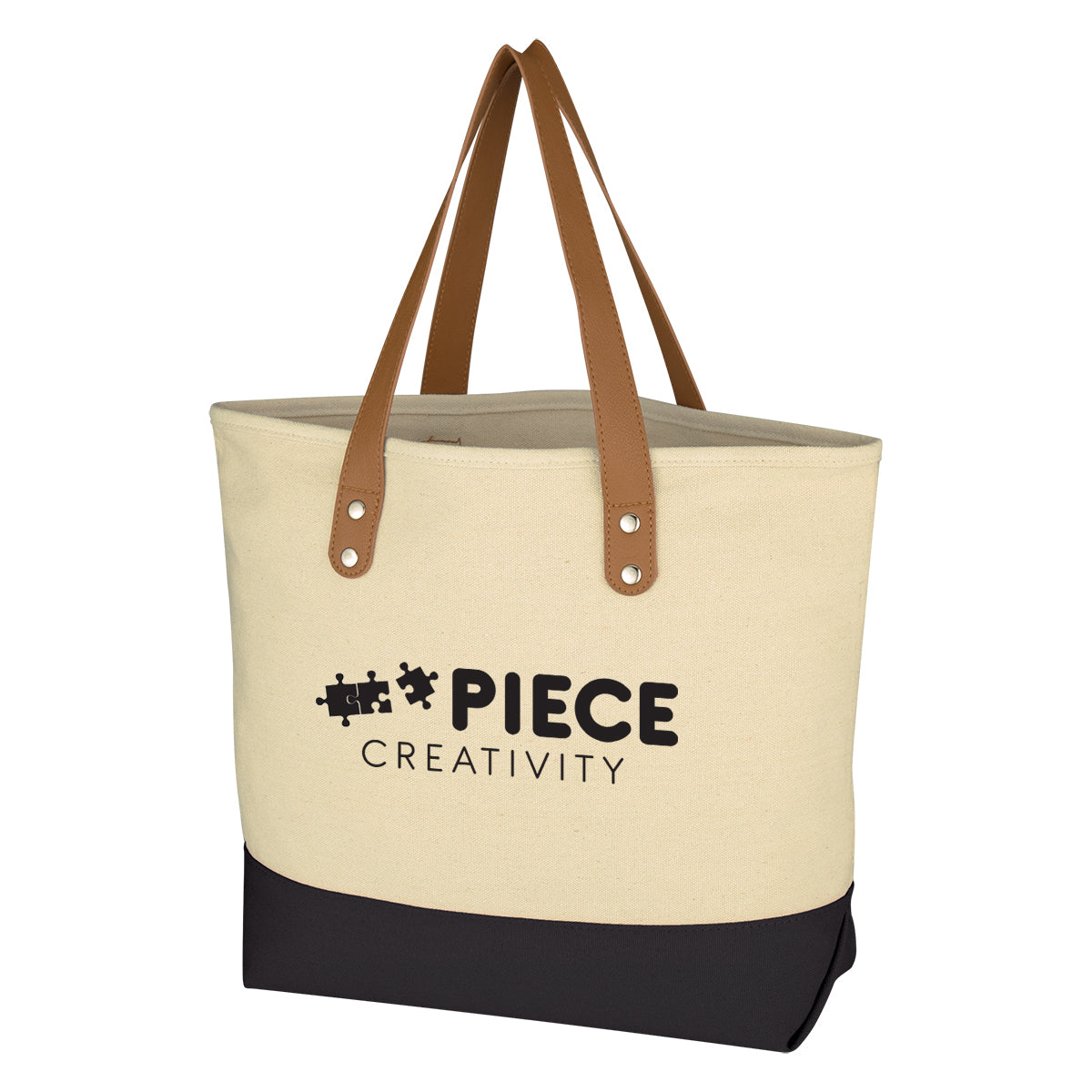 NATURAL WITH BLACK Alison Tote Bag grouped