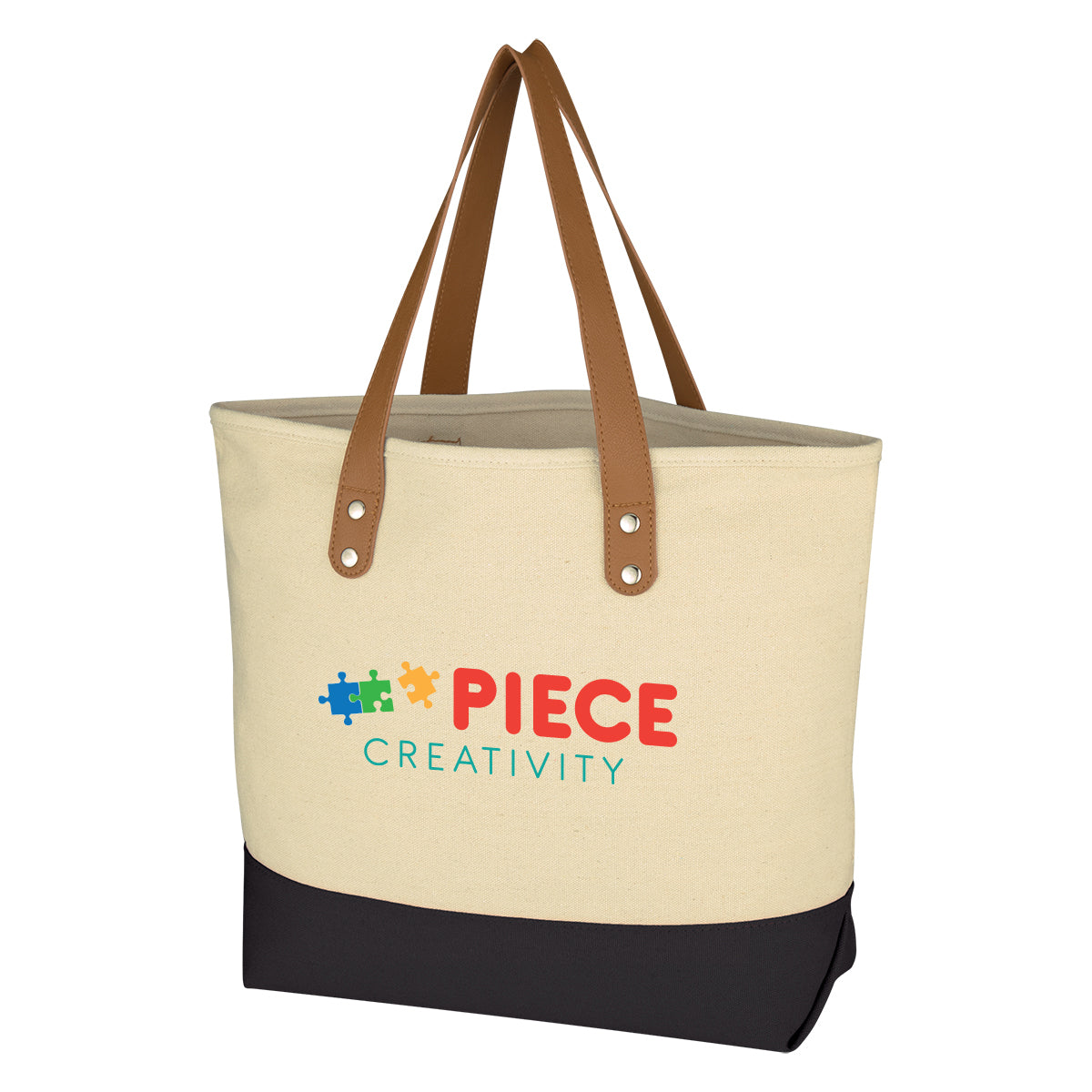 NATURAL WITH BLACK Alison Tote Bag grouped
