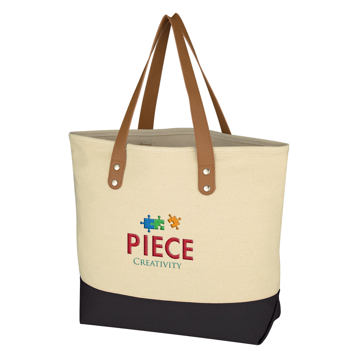 NATURAL WITH BLACK Alison Tote Bag grouped