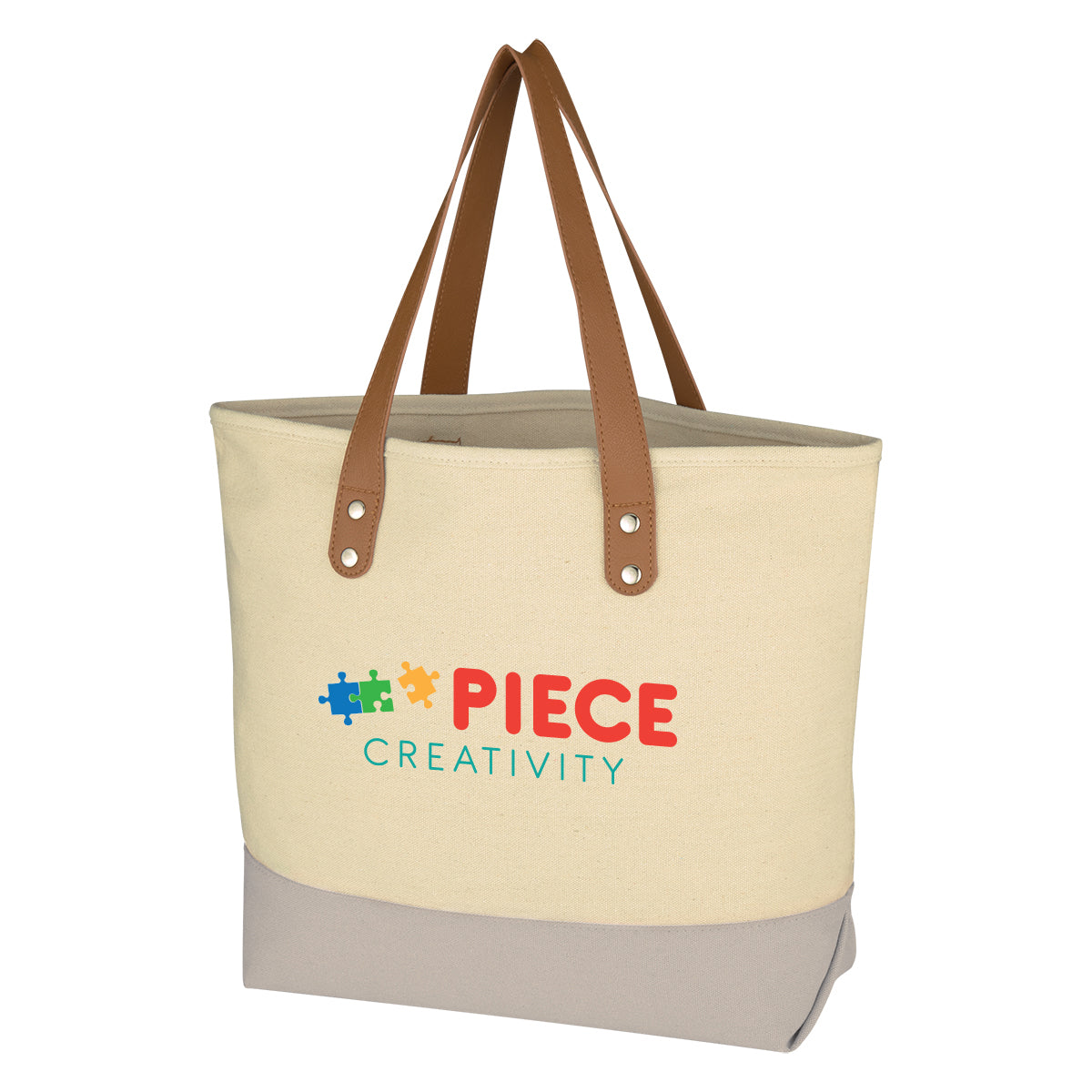 NATURAL WITH GRAY Alison Tote Bag grouped