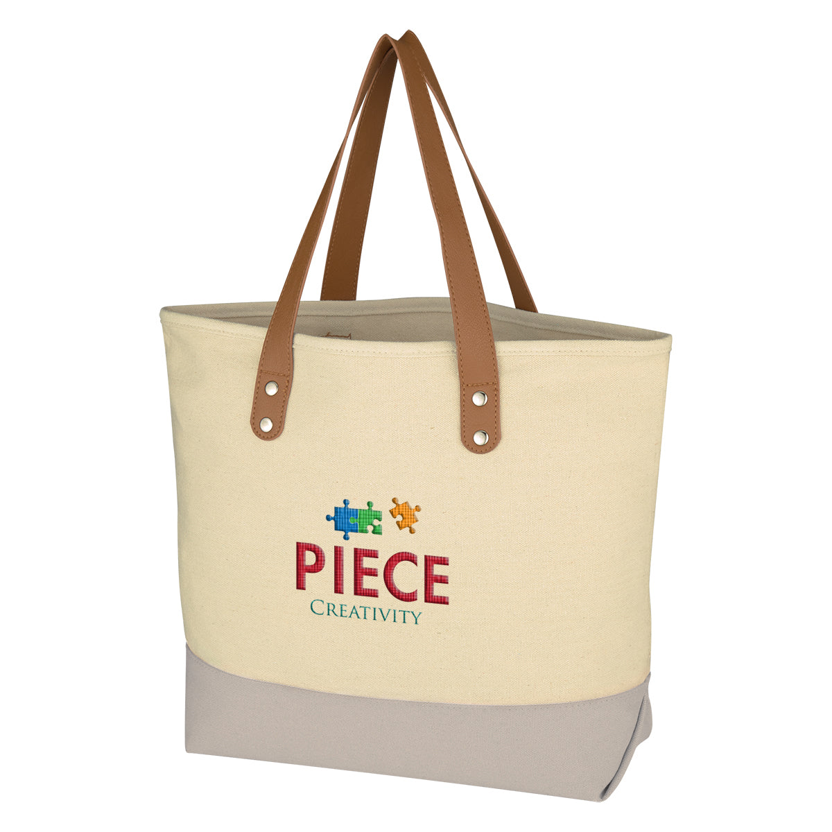NATURAL WITH GRAY Alison Tote Bag grouped