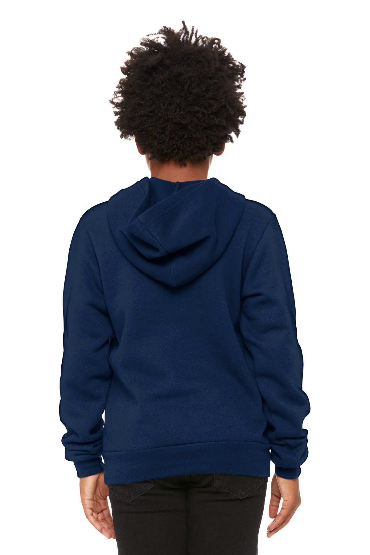 Navy BELLA+CANVAS Youth Sponge Fleece Pullover Hoodie BC3719Y