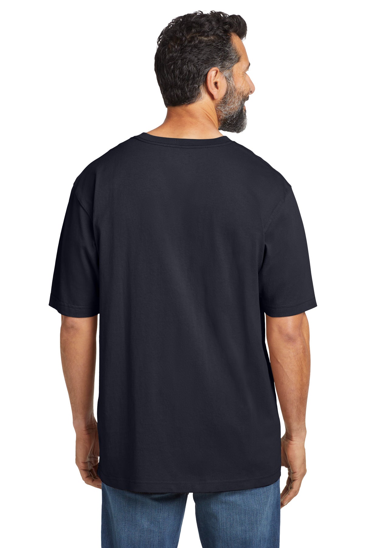 Navy Carhartt Tall Workwear Pocket Short Sleeve T-Shirt. CTTK87