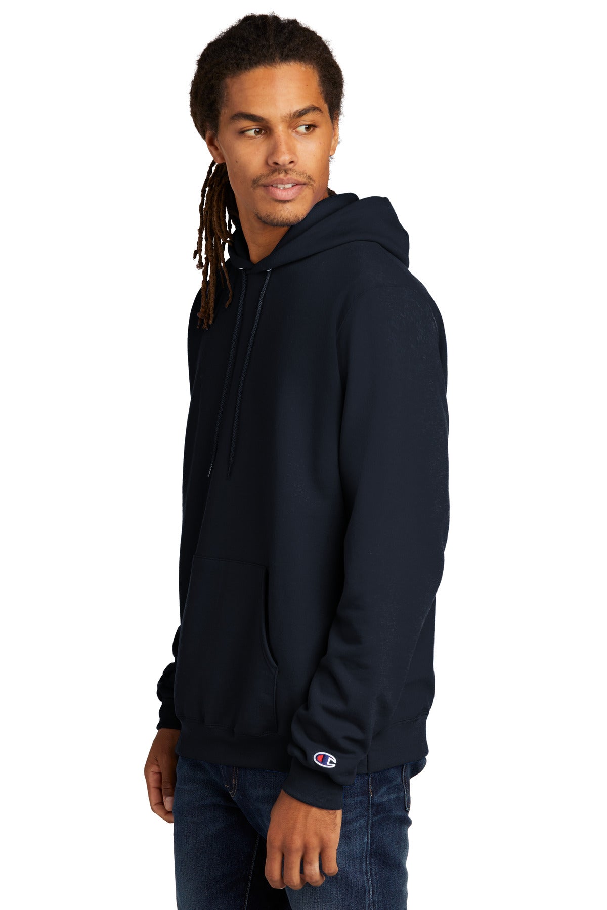 Navy Champion Powerblend Pullover Hoodie. S700