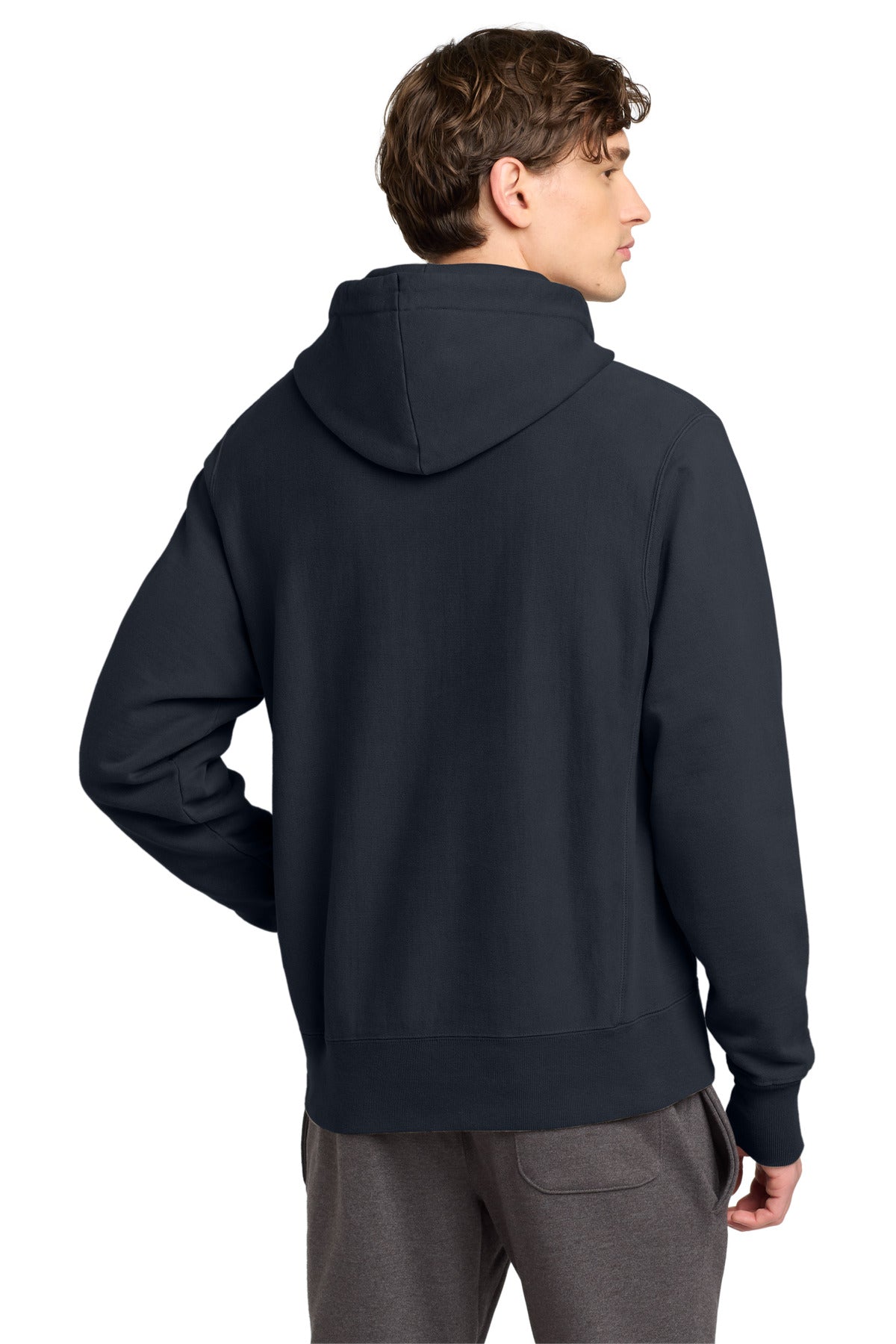 Navy Champion Reverse Weave Garment-Dyed Hooded Sweatshirt. GDS101