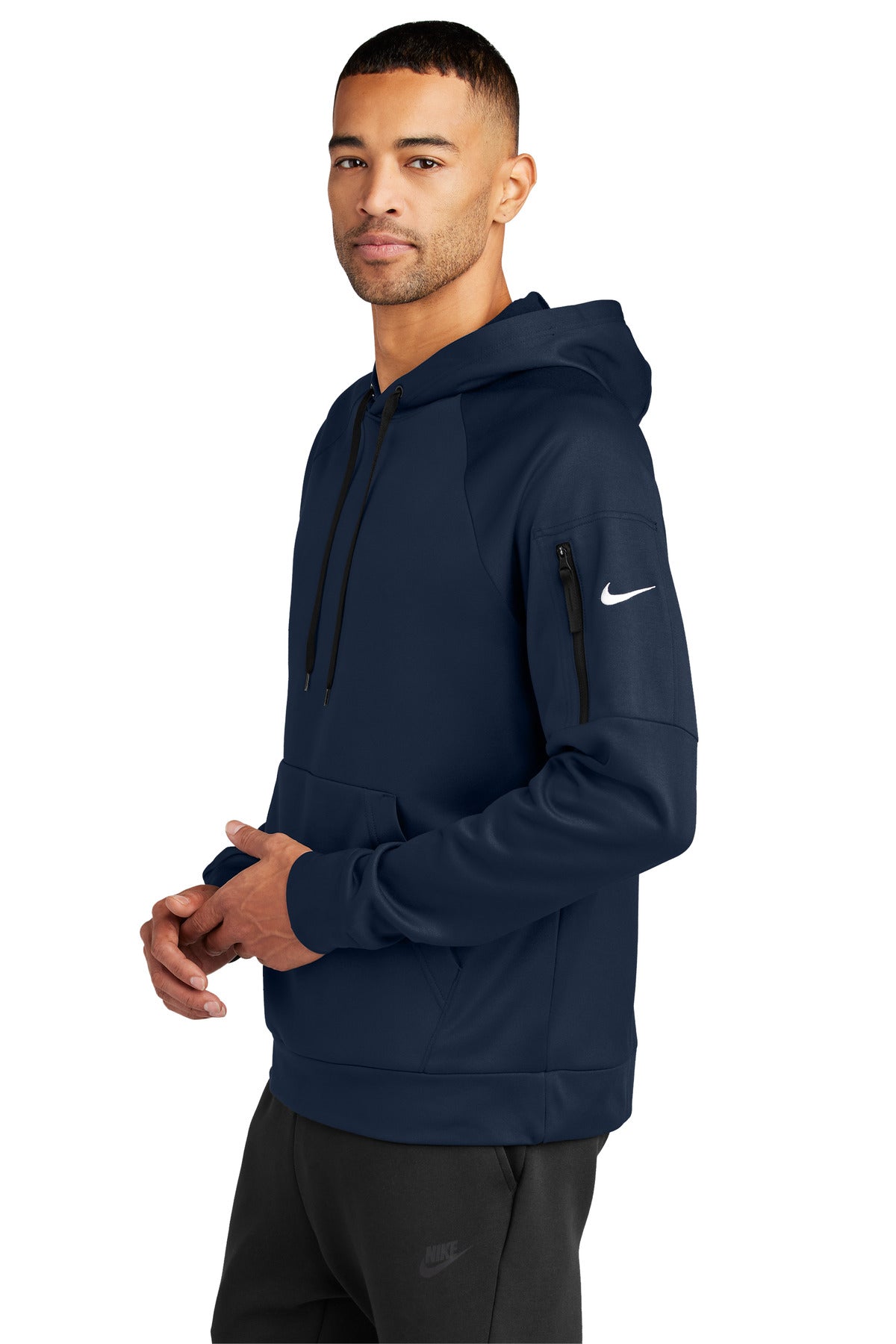 Navy Nike Therma-FIT Pocket Pullover Fleece Hoodie NKFD9735