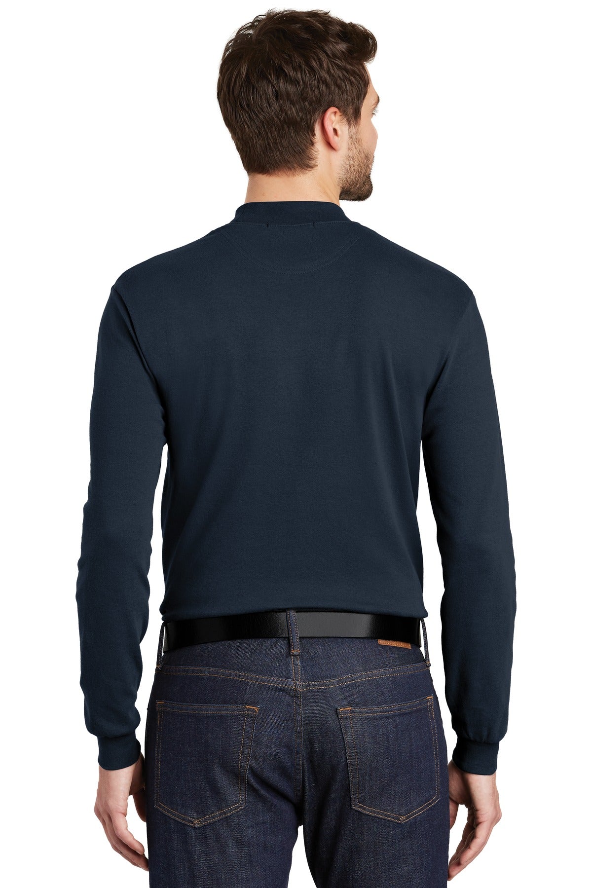 Navy Port Authority Interlock Knit Mock Turtleneck. K321