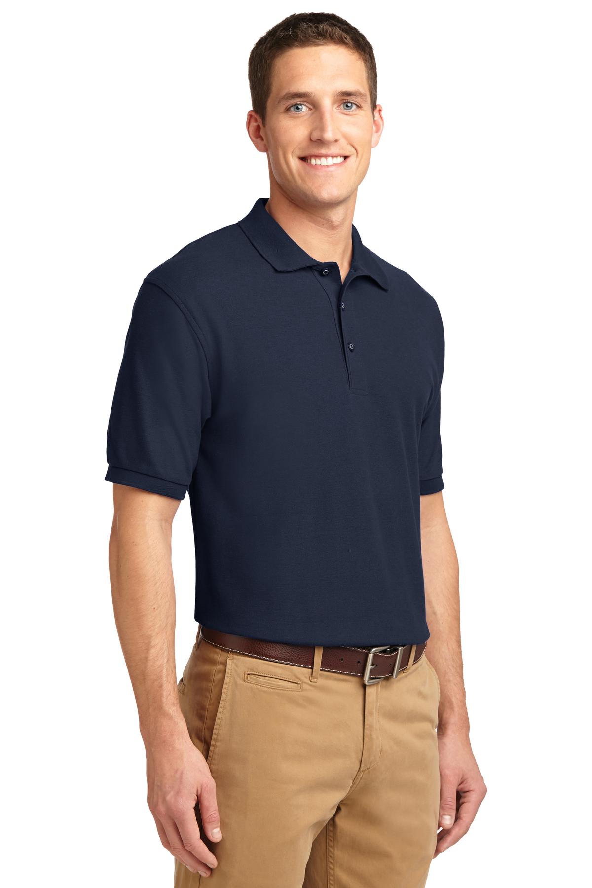 Navy Port Authority Tall Silk Touch Polo. TLK500
