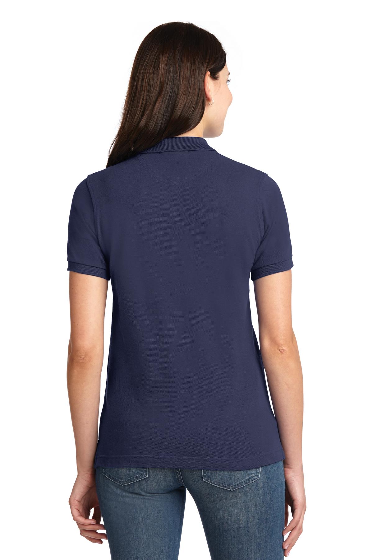 Navy Port Authority Women's Heavyweight Cotton Pique Polo. L420